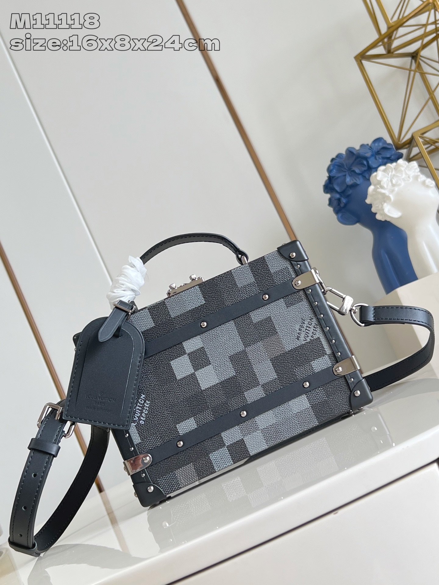 [TOP] Louis Vuitton LV  Handle Trunk Damoflage Black  Bag 16.5 x 8 x 24 cm - Black