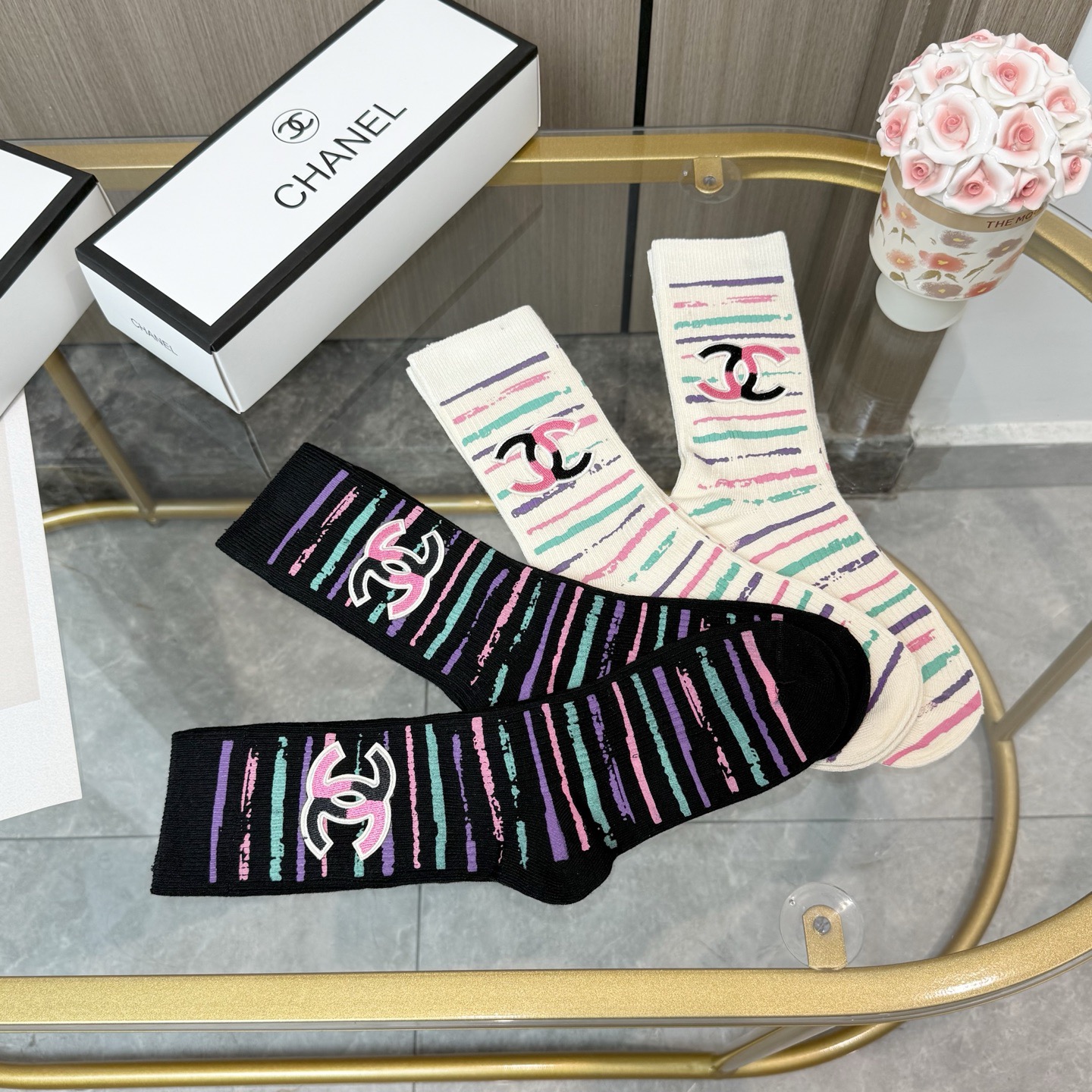 [TOP] CHANEL Socks - 4 Pieces as a Set