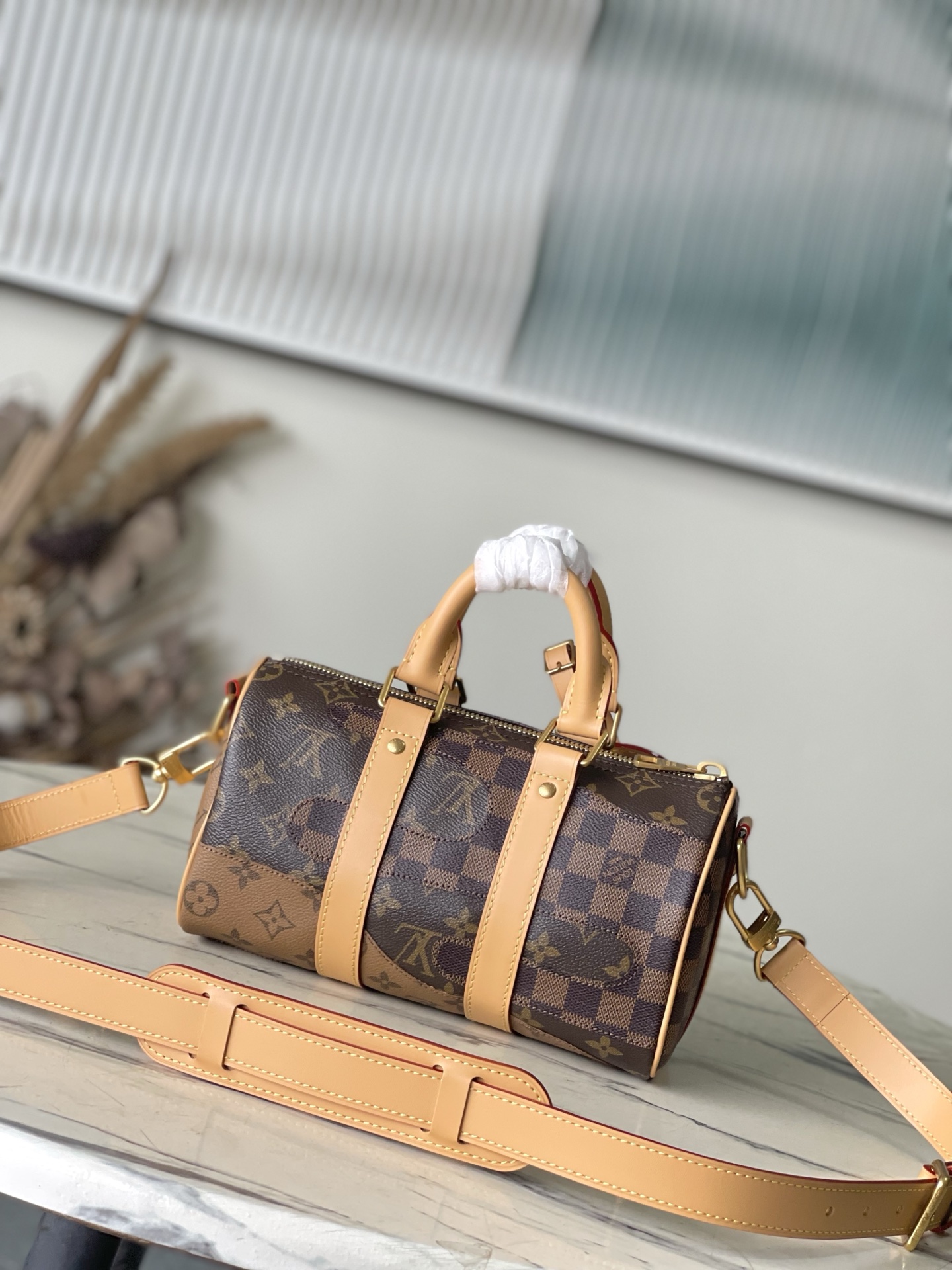 [TOP] Louis Vuitton LV Keepall Bandoulière 25 Boro Handbag 15 x 11 x 25cm - Brown