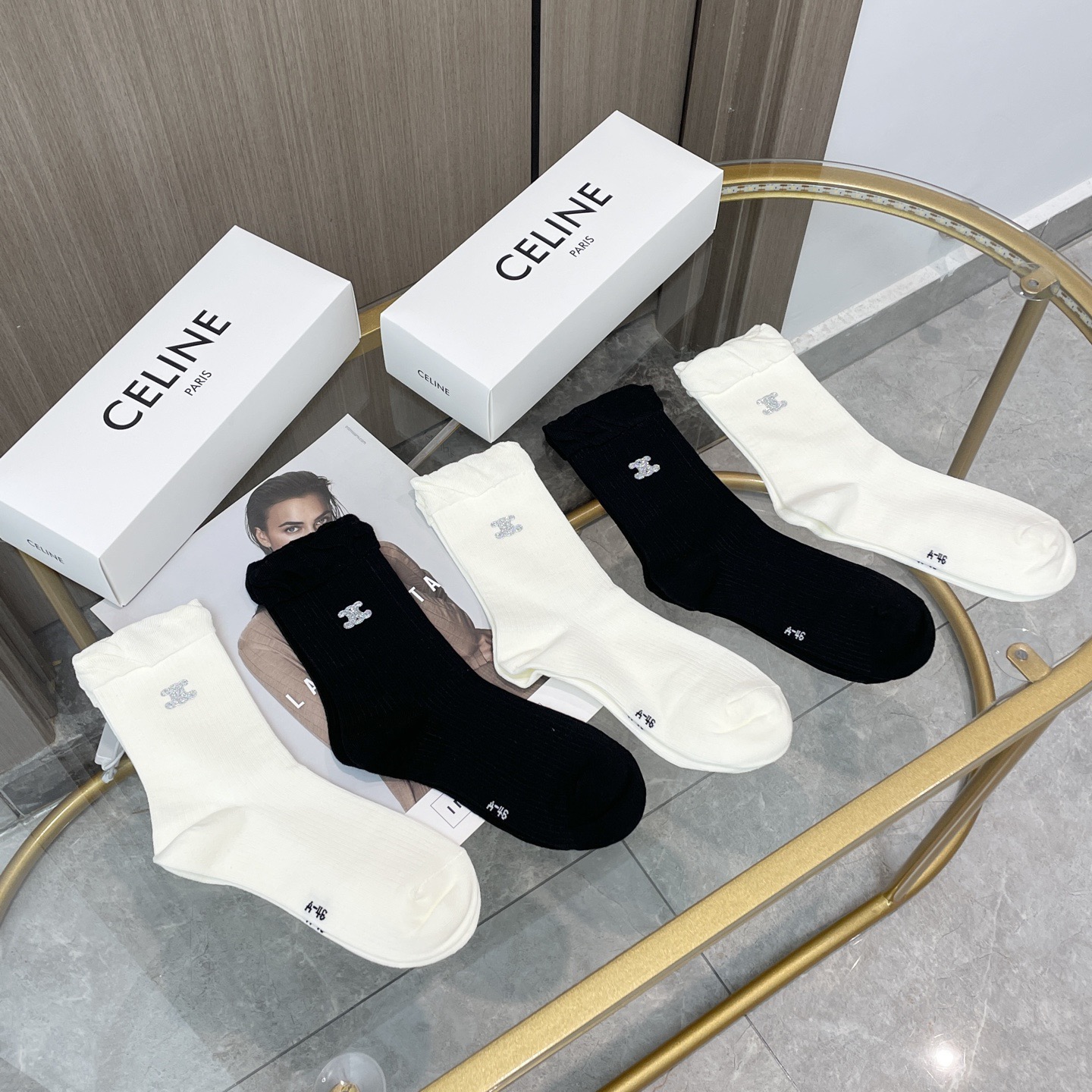 [TOP] CELINE Socks - 5 Pieces as a Set