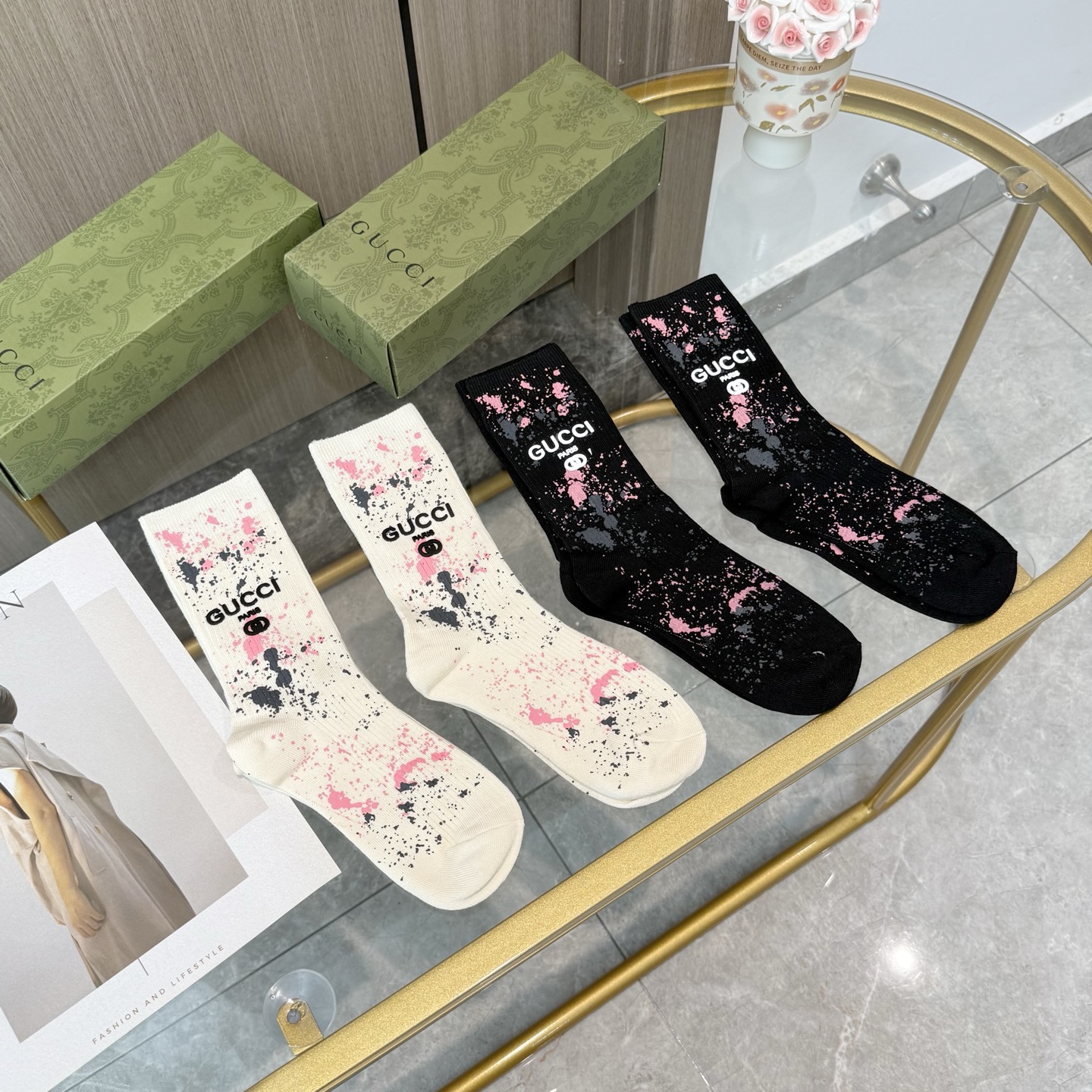[TOP] GUCCI Socks - 4 Pieces as a Set