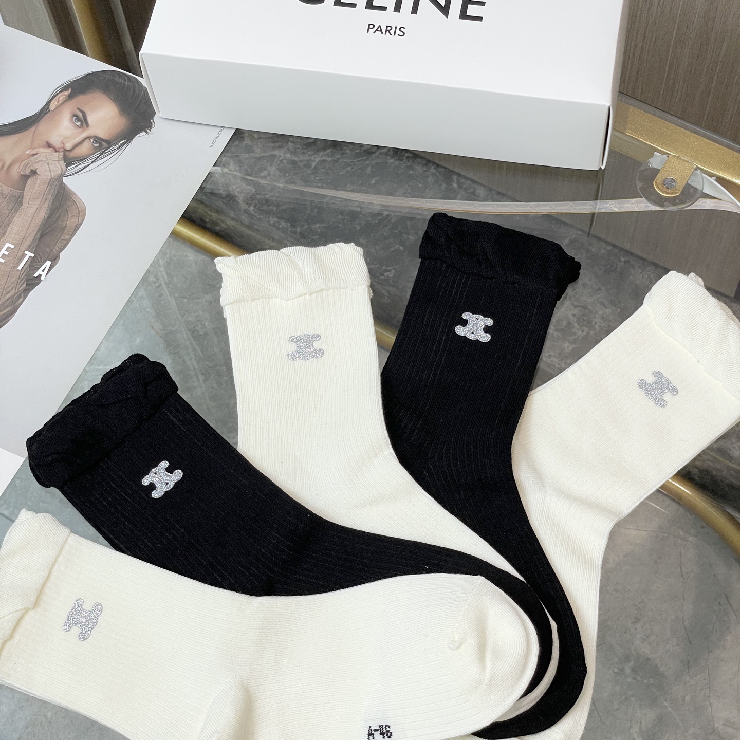 [TOP] CELINE Socks - 5 Pieces as a Set