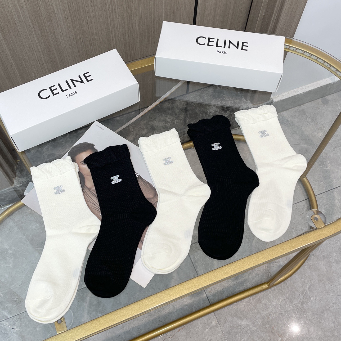 [TOP] CELINE Socks - 5 Pieces as a Set