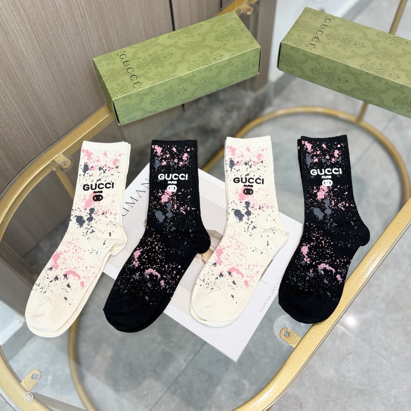 [TOP] GUCCI Socks - 4 Pieces as a Set