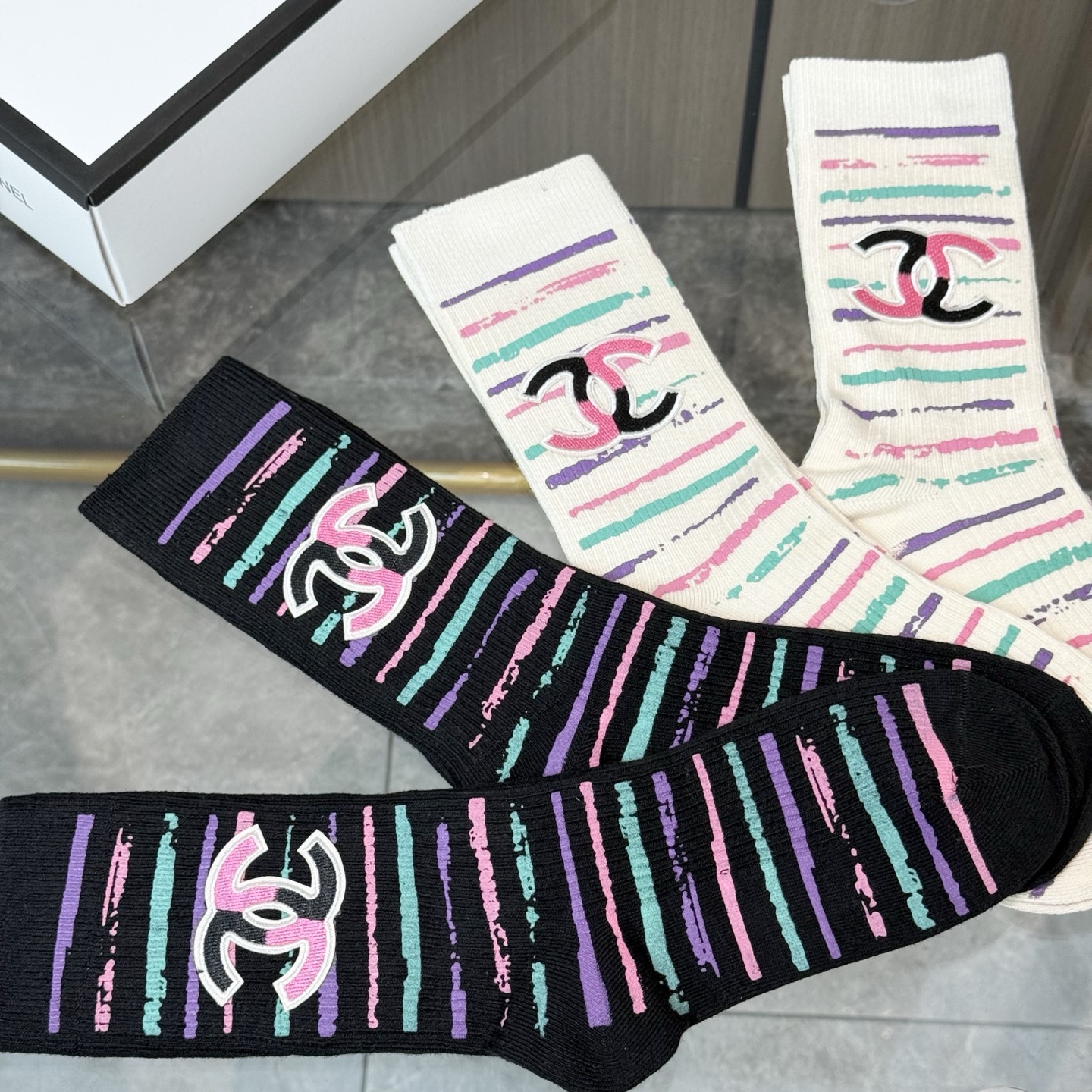 [TOP] CHANEL Socks - 4 Pieces as a Set