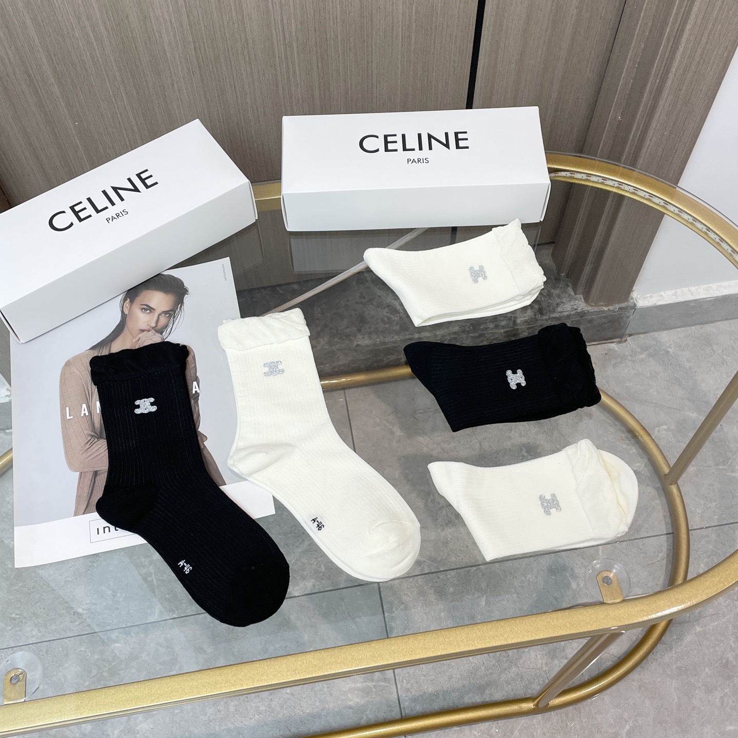 [TOP] CELINE Socks - 5 Pieces as a Set