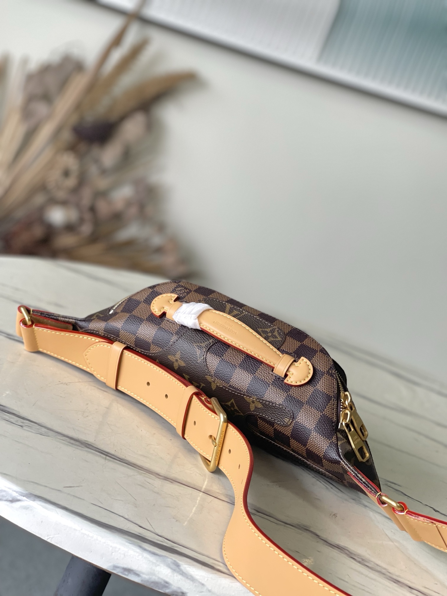 [TOP] Louis Vuitton LV Damier Monogram Reverse Rush Bag 30x15x8cm - Brown