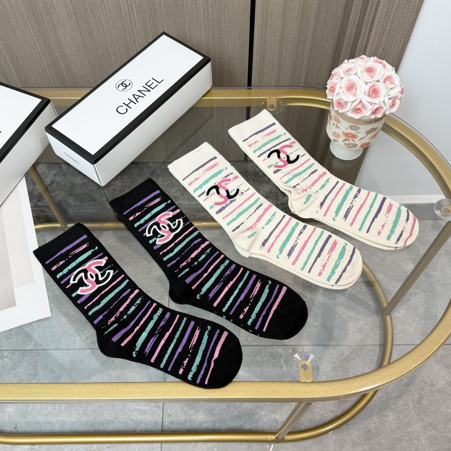 [TOP] CHANEL Socks - 4 Pieces as a Set