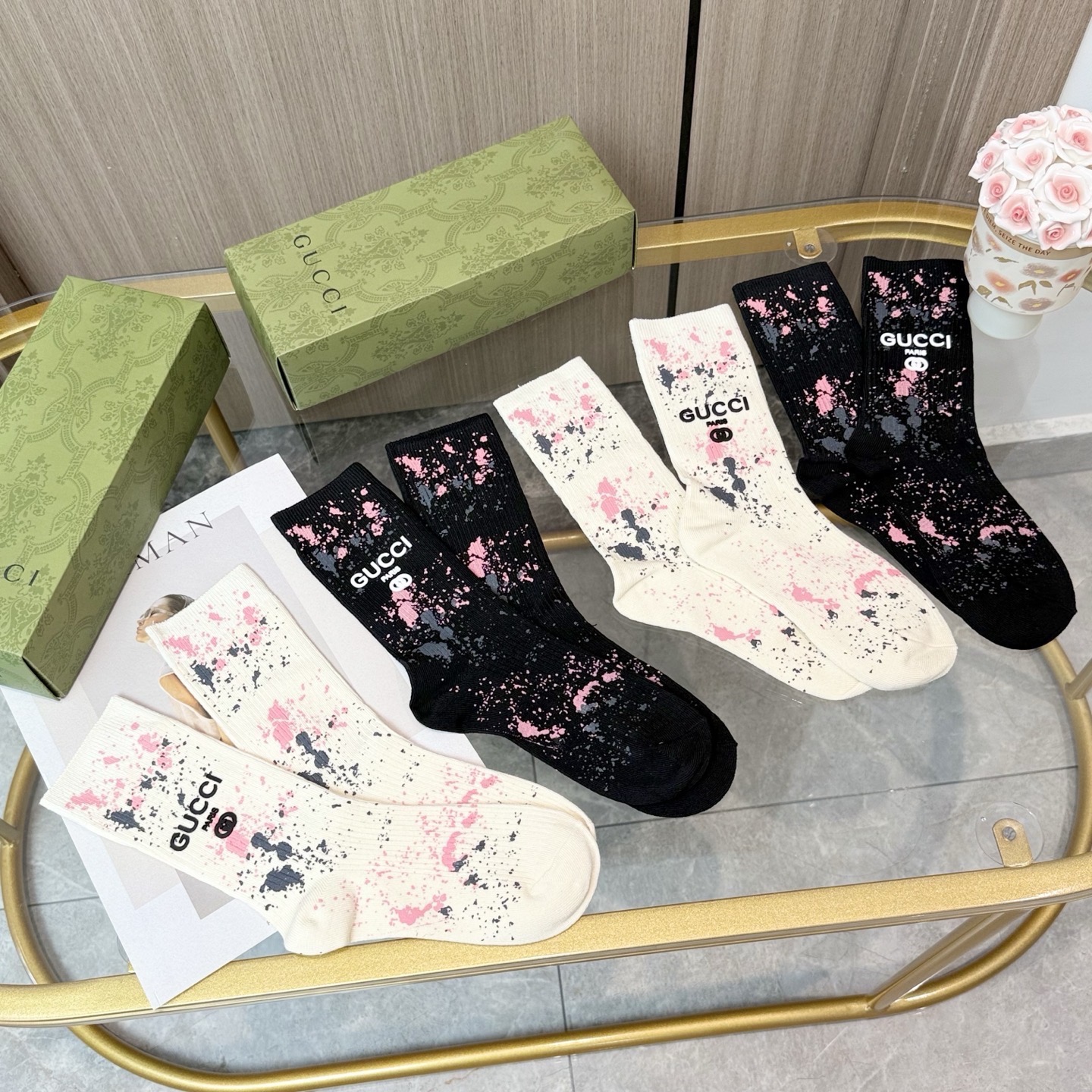 [TOP] GUCCI Socks - 4 Pieces as a Set