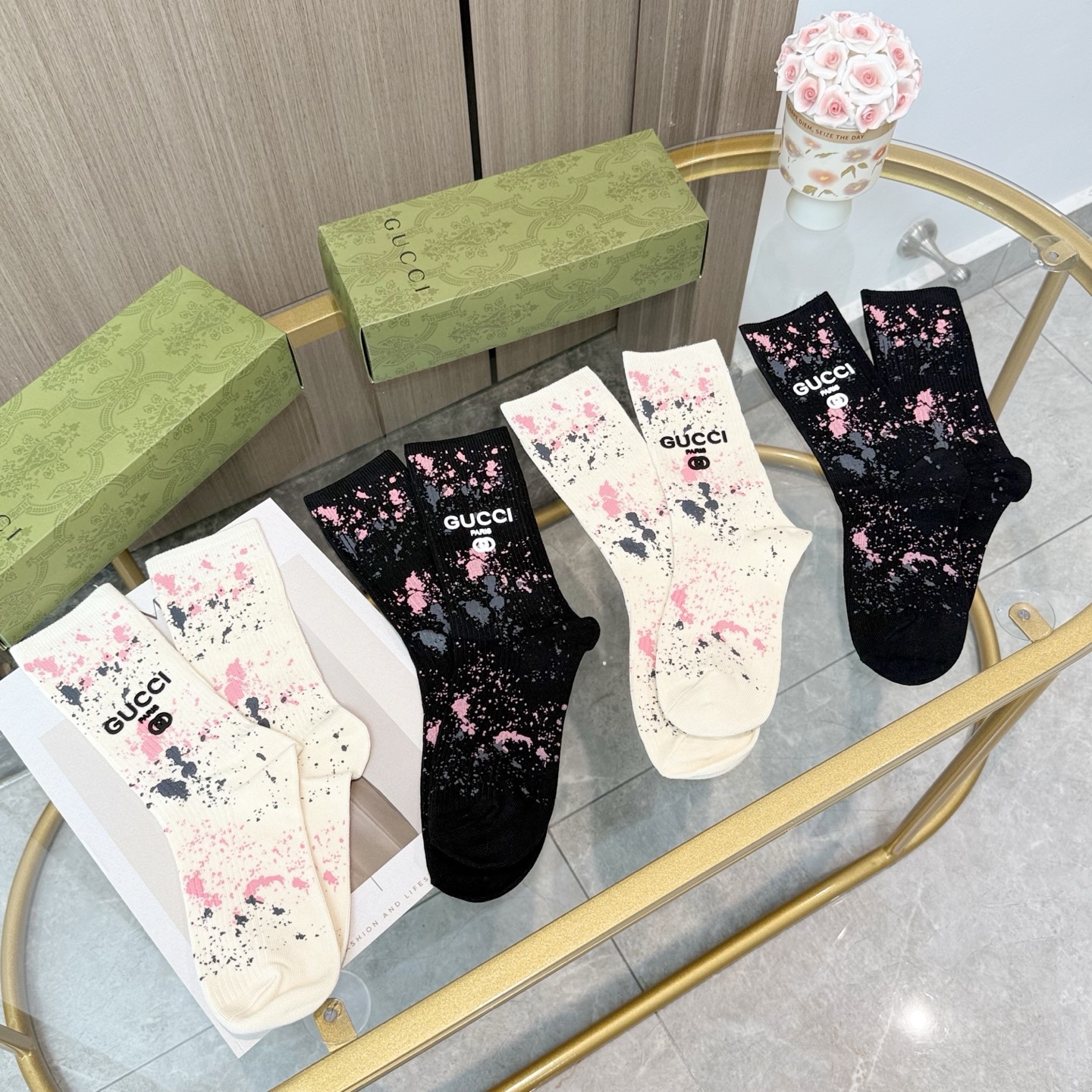 [TOP] GUCCI Socks - 4 Pieces as a Set