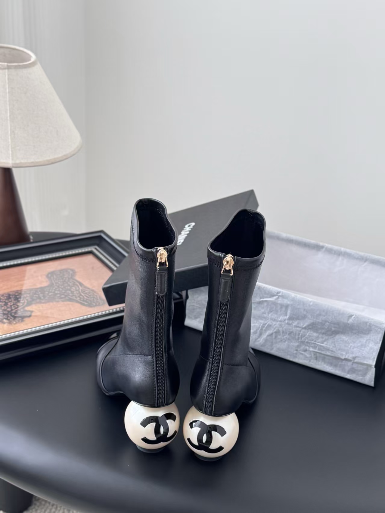 [TOP] CHANEL CC Mid-Calf Boots Lambskin - 2 Colour