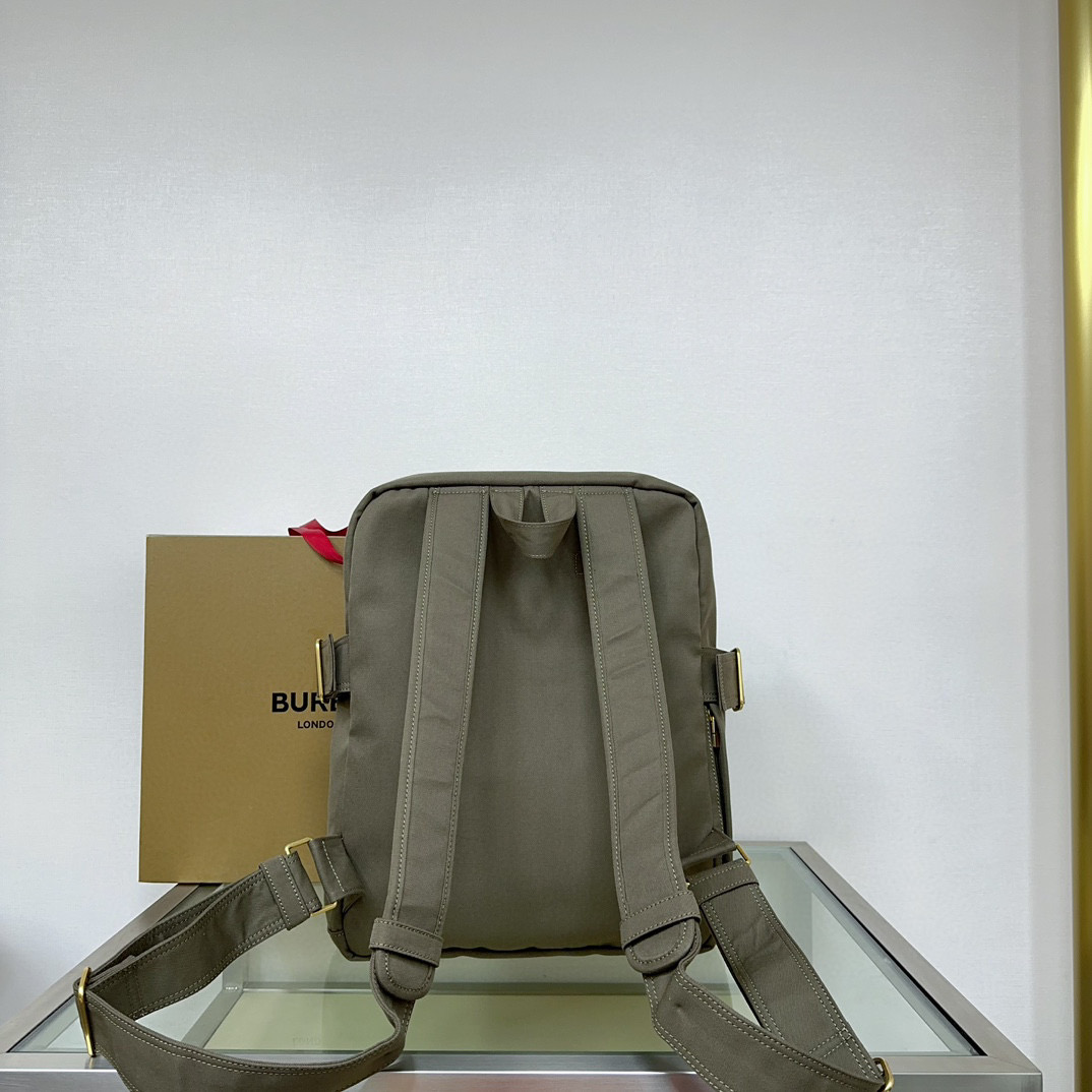 [TOP] BURBERRY Cotton Backpack 33× 10× 43cm -  Brown