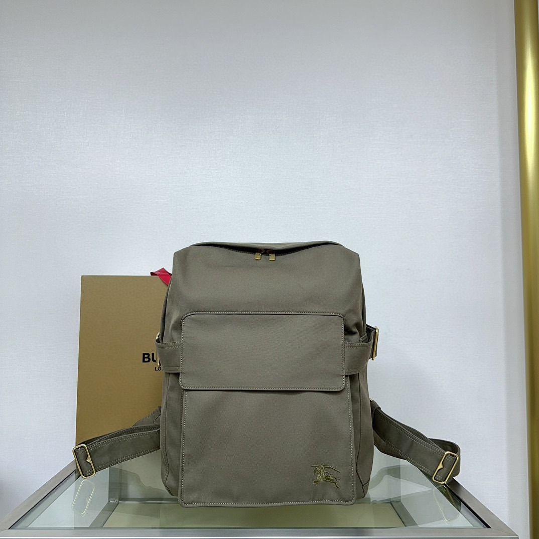 [TOP] BURBERRY Cotton Backpack 33× 10× 43cm -  Brown