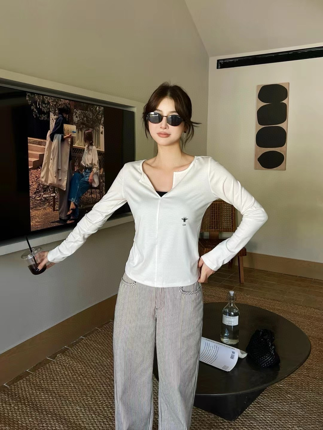 [TOP] Christian Dior Sleeve Bottoming Shirt - 3 Color