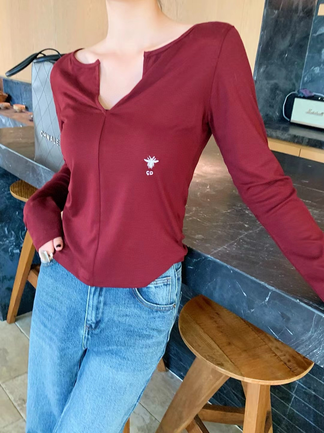 [TOP] Christian Dior Sleeve Bottoming Shirt - 3 Color