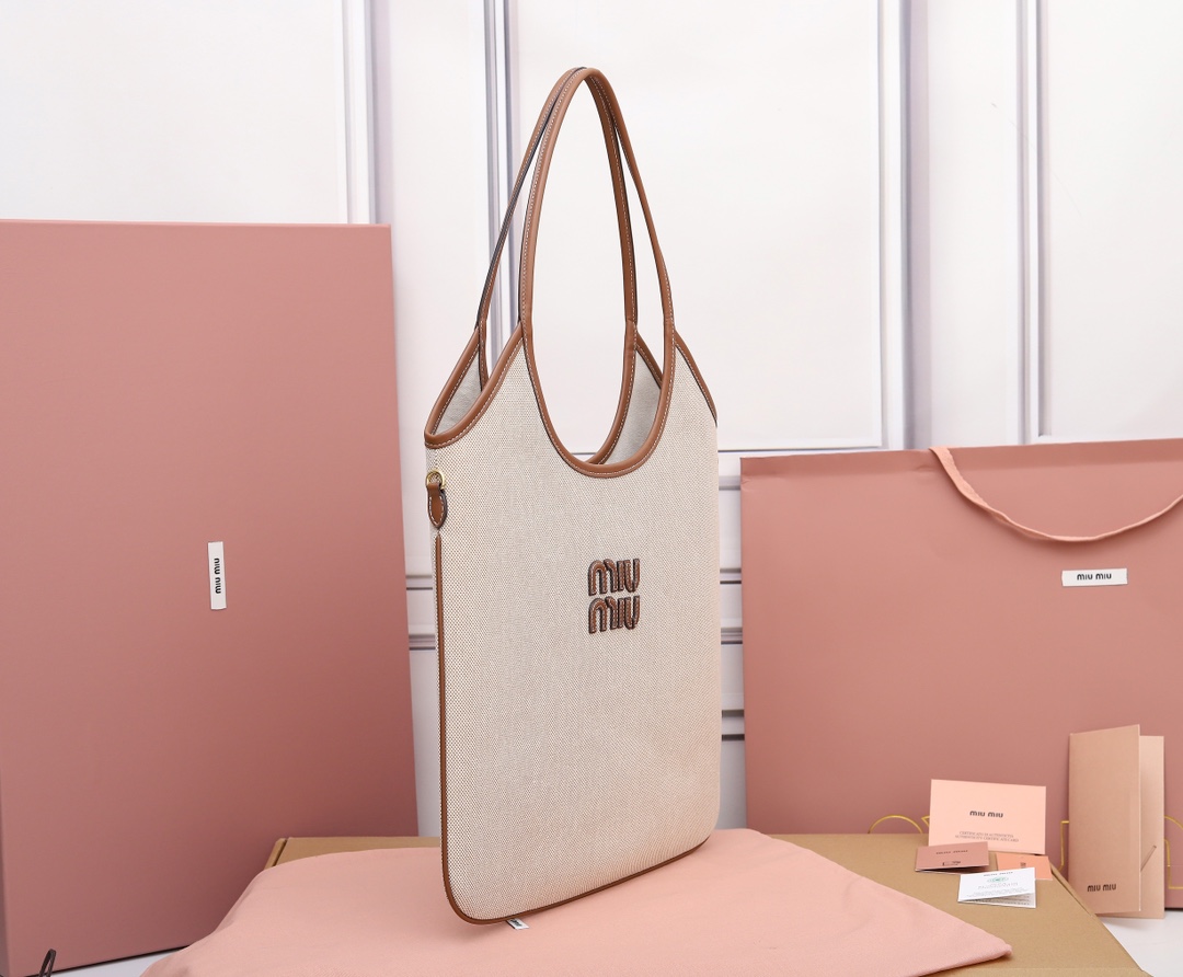 [TOP] Miu Miu Tote Bags 20x24cm/35x40cm - Beige