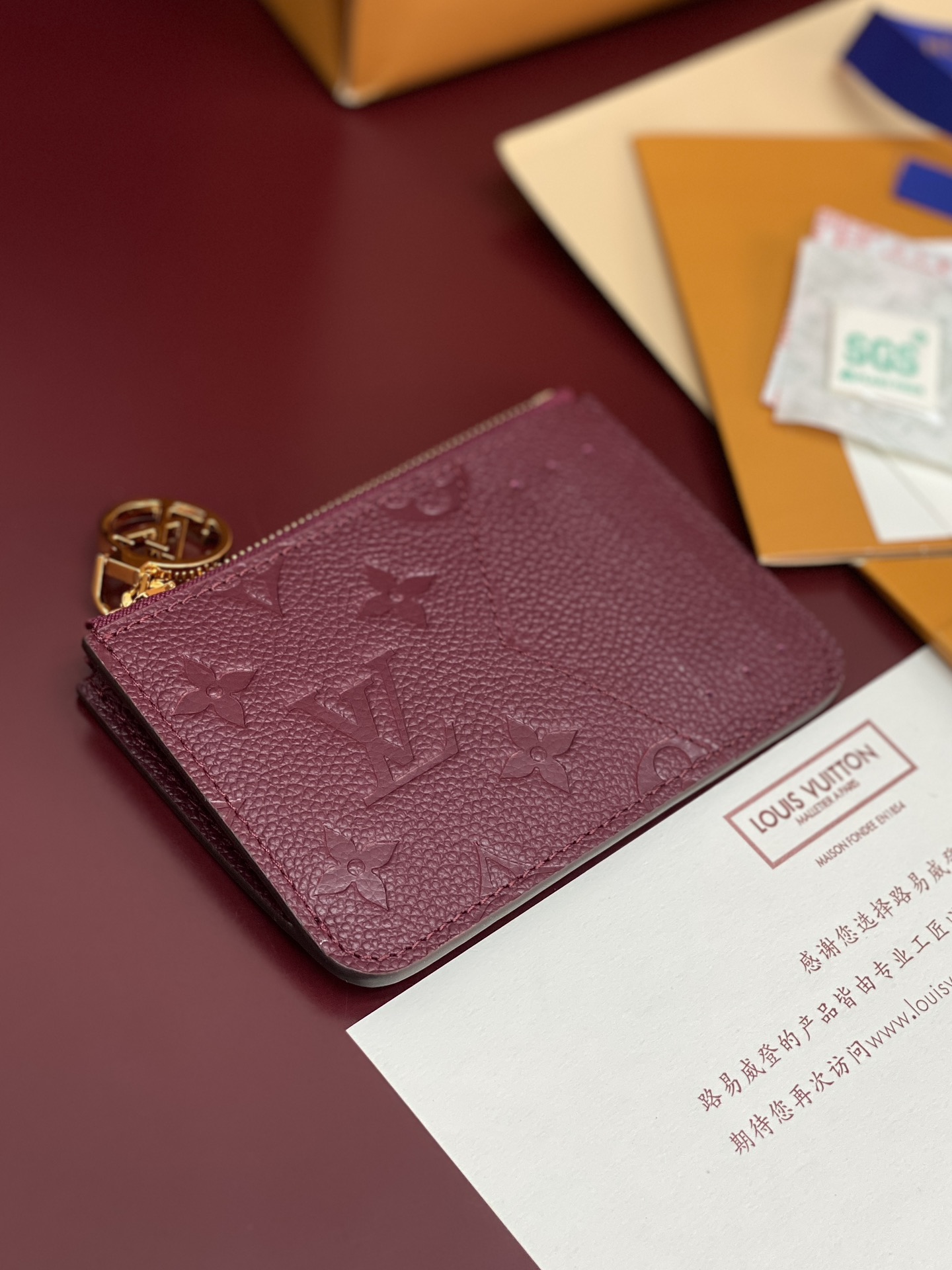 [TOP] Louis Vuitton LV Empreinte Romy Card Holder 12x8x0.8cm - Purple