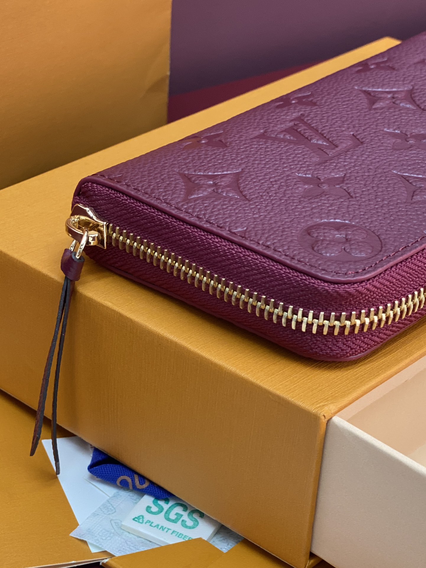 [TOP] Louis Vuitton LV Sarah Empreinte Wallet 19x10cm - Purple