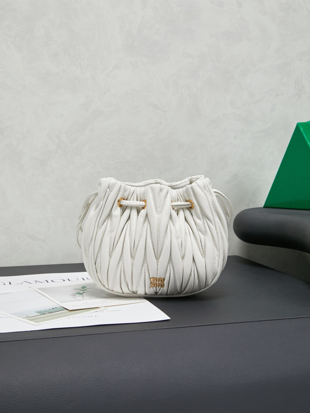 [TOP] Miu Miu Matelassé Nappa Bag Lambskin 16x14x7.5cm - 4 Colors