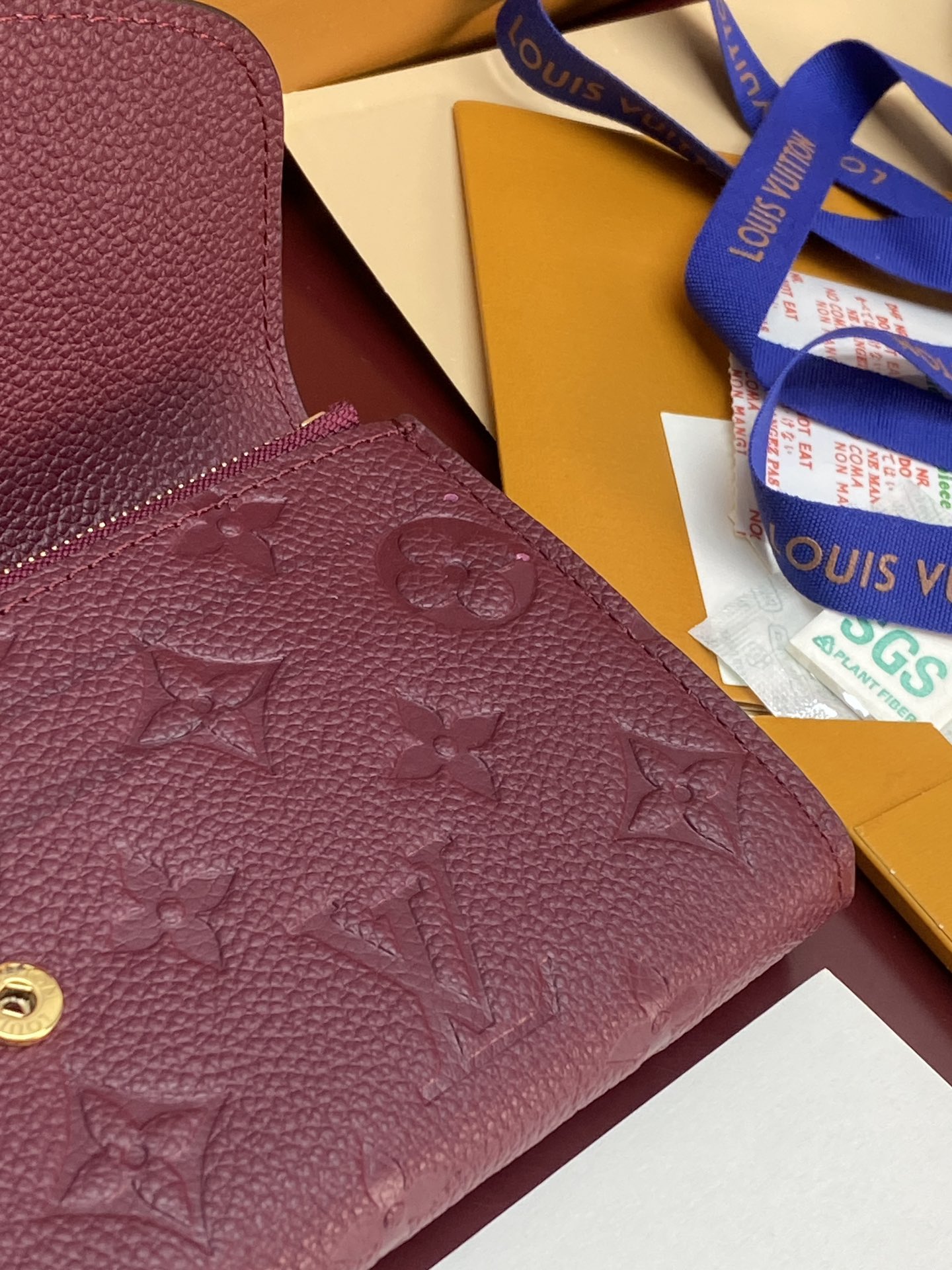 [TOP] Louis Vuitton LV Emilie Empreinte Wallet 19x10cm - Purple