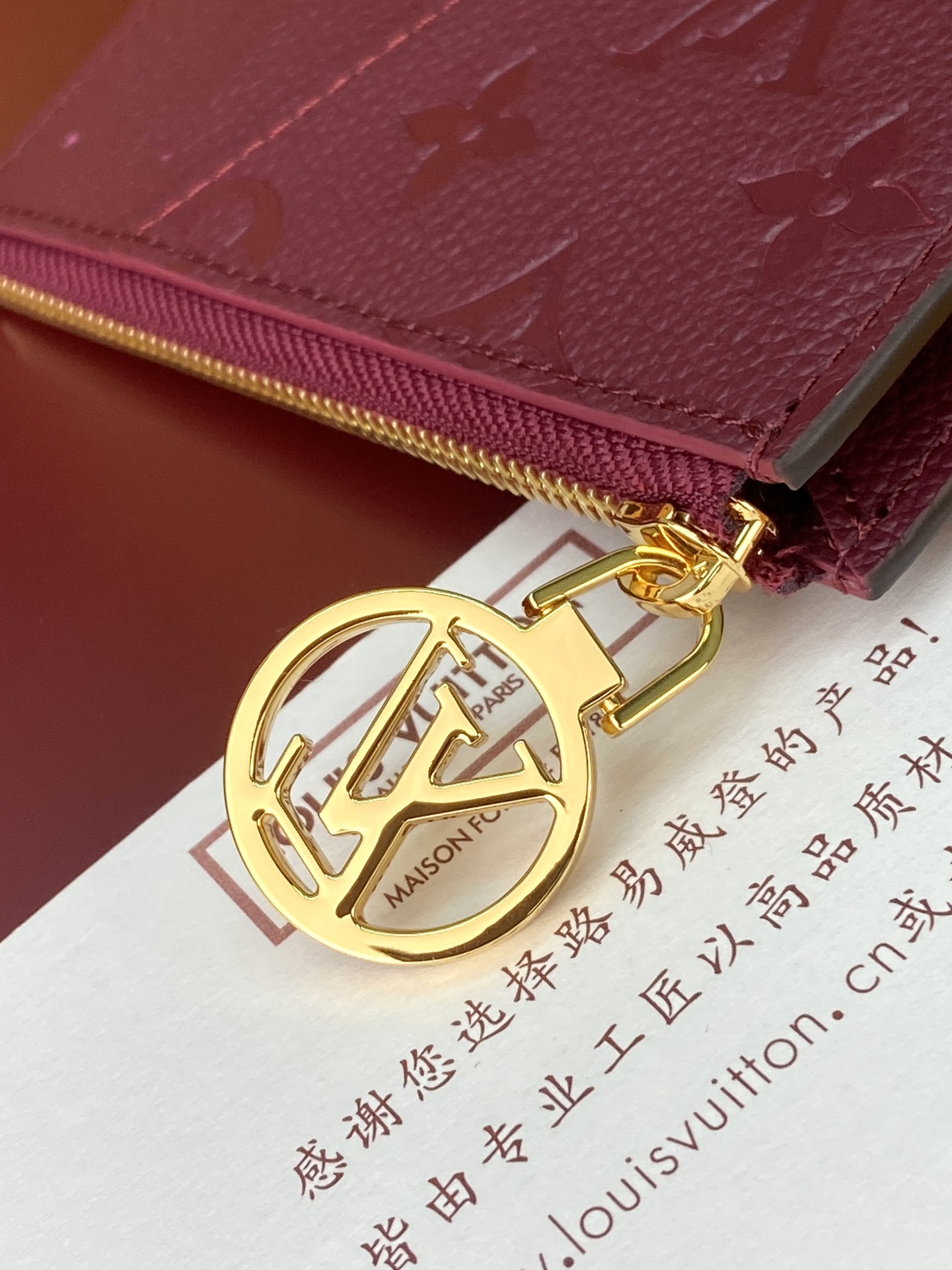 [TOP] Louis Vuitton LV Empreinte Romy Card Holder 12x8x0.8cm - Purple