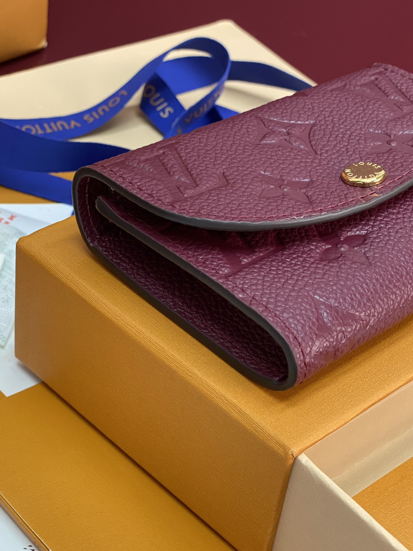 [TOP] Louis Vuitton LV Empreinte Card Holder 11x8cm - Purple