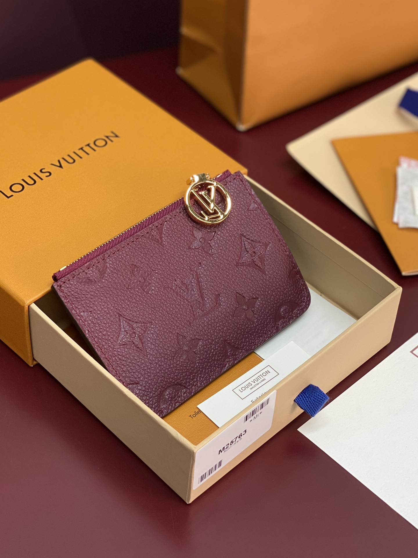 [TOP] Louis Vuitton LV Empreinte Romy Card Holder 12x8x0.8cm - Purple