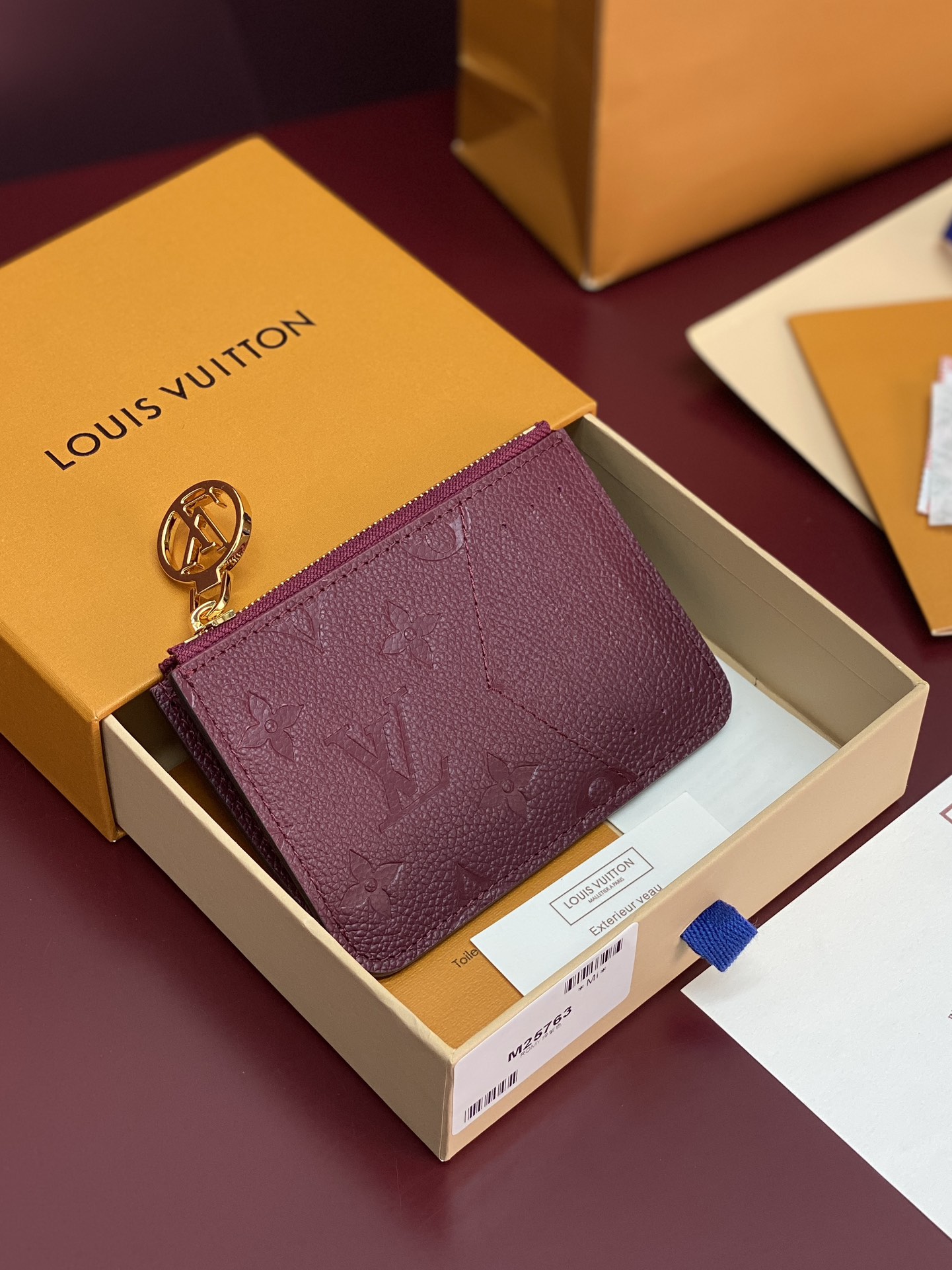 [TOP] Louis Vuitton LV Empreinte Romy Card Holder 12x8x0.8cm - Purple