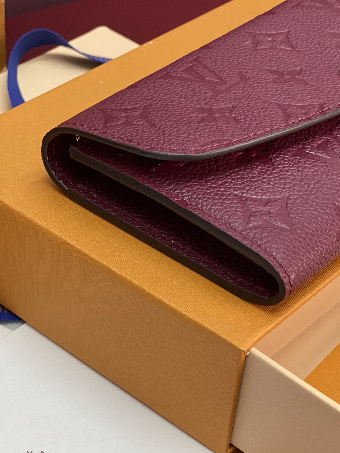 [TOP] Louis Vuitton LV Emilie Empreinte Wallet 19x10cm - Purple