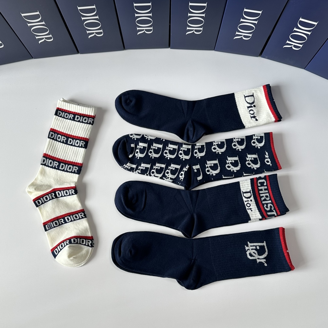 [Top] Christian Dior Socks - 5 Pieces as a Set