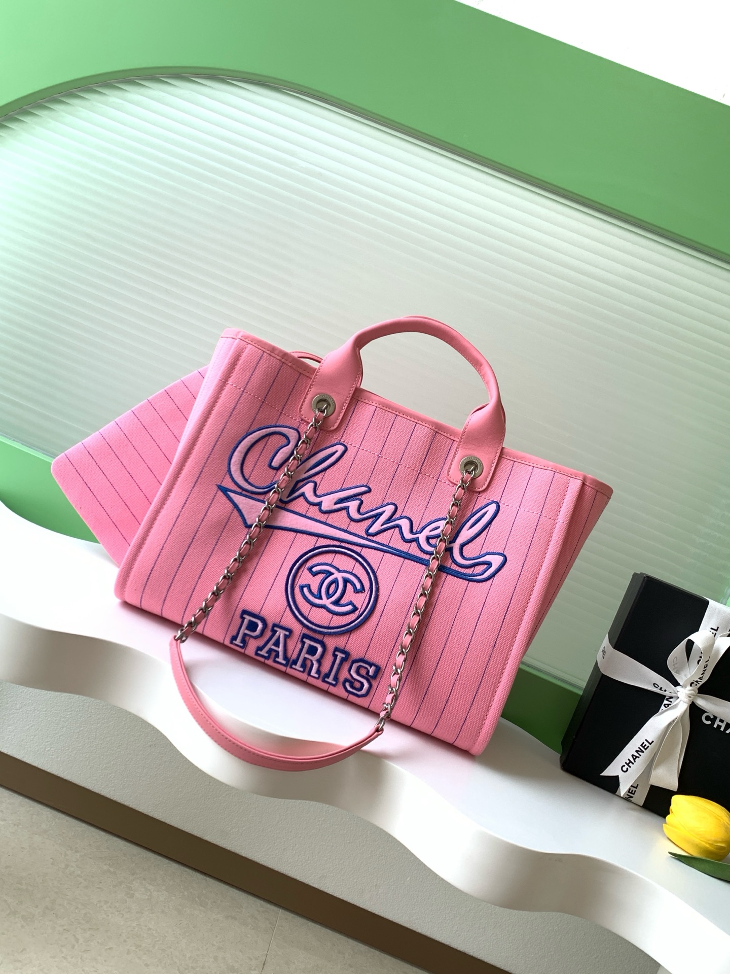 [TOP] CHANEL Deauville Beach Shopping Bag 35cm - 3 Colors