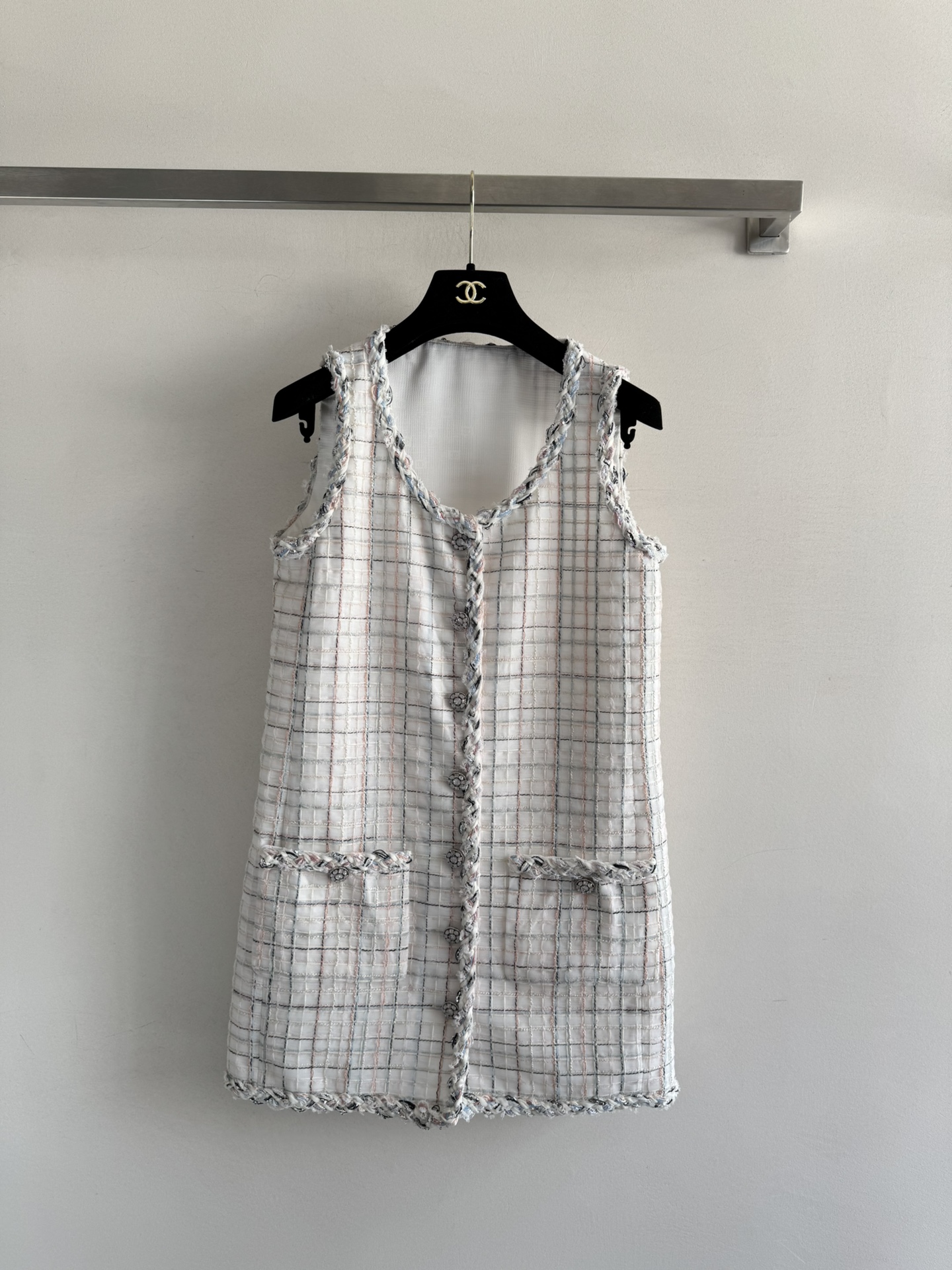 [TOP] CHANEL Tweed Dress - White