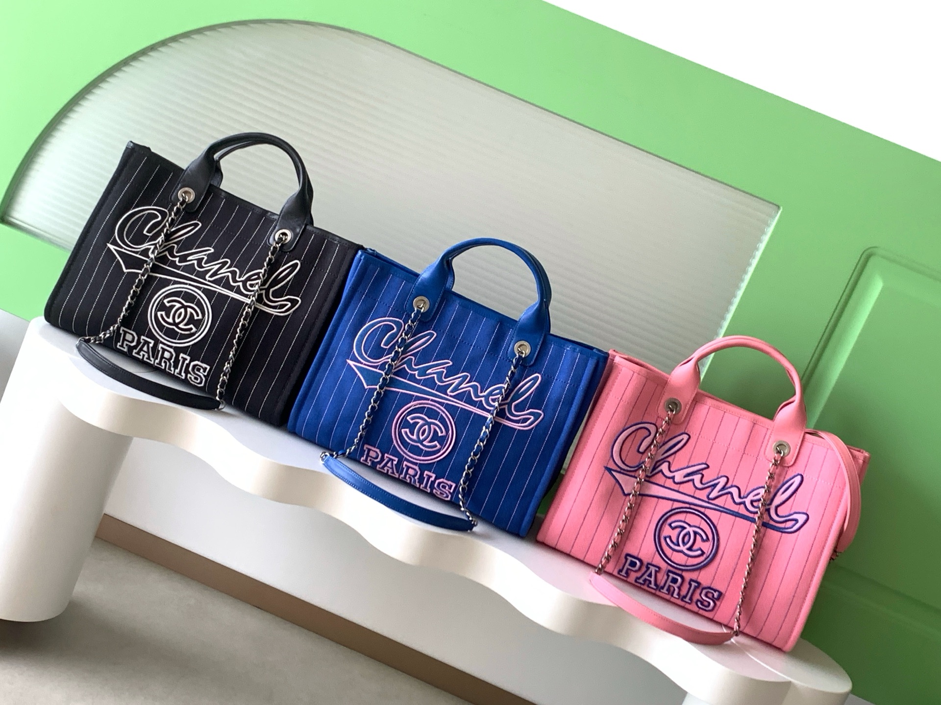 [TOP] CHANEL Deauville Beach Shopping Bag 35cm - 3 Colors