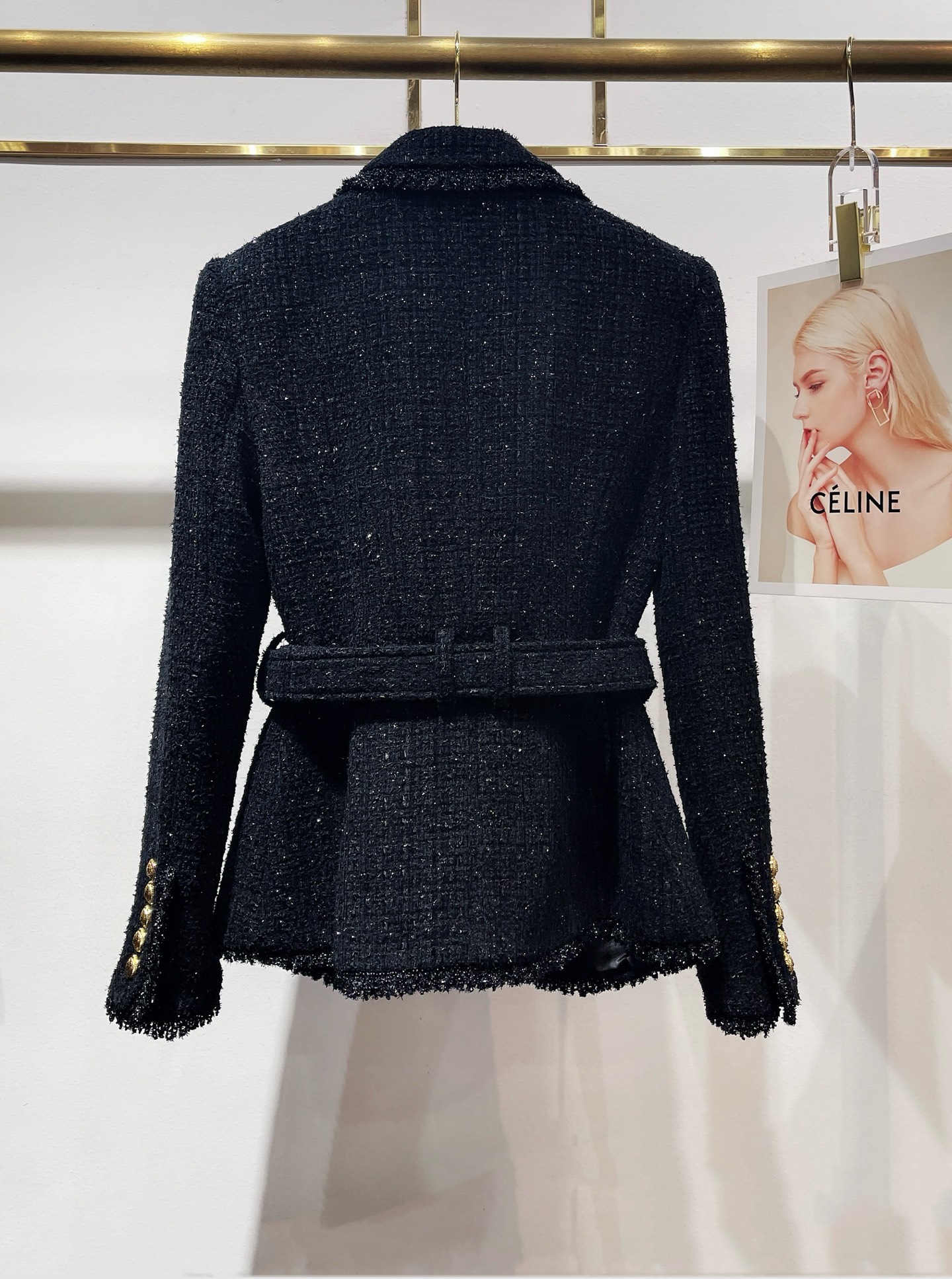 [TOP] Balmain Tweed Jacket - Black