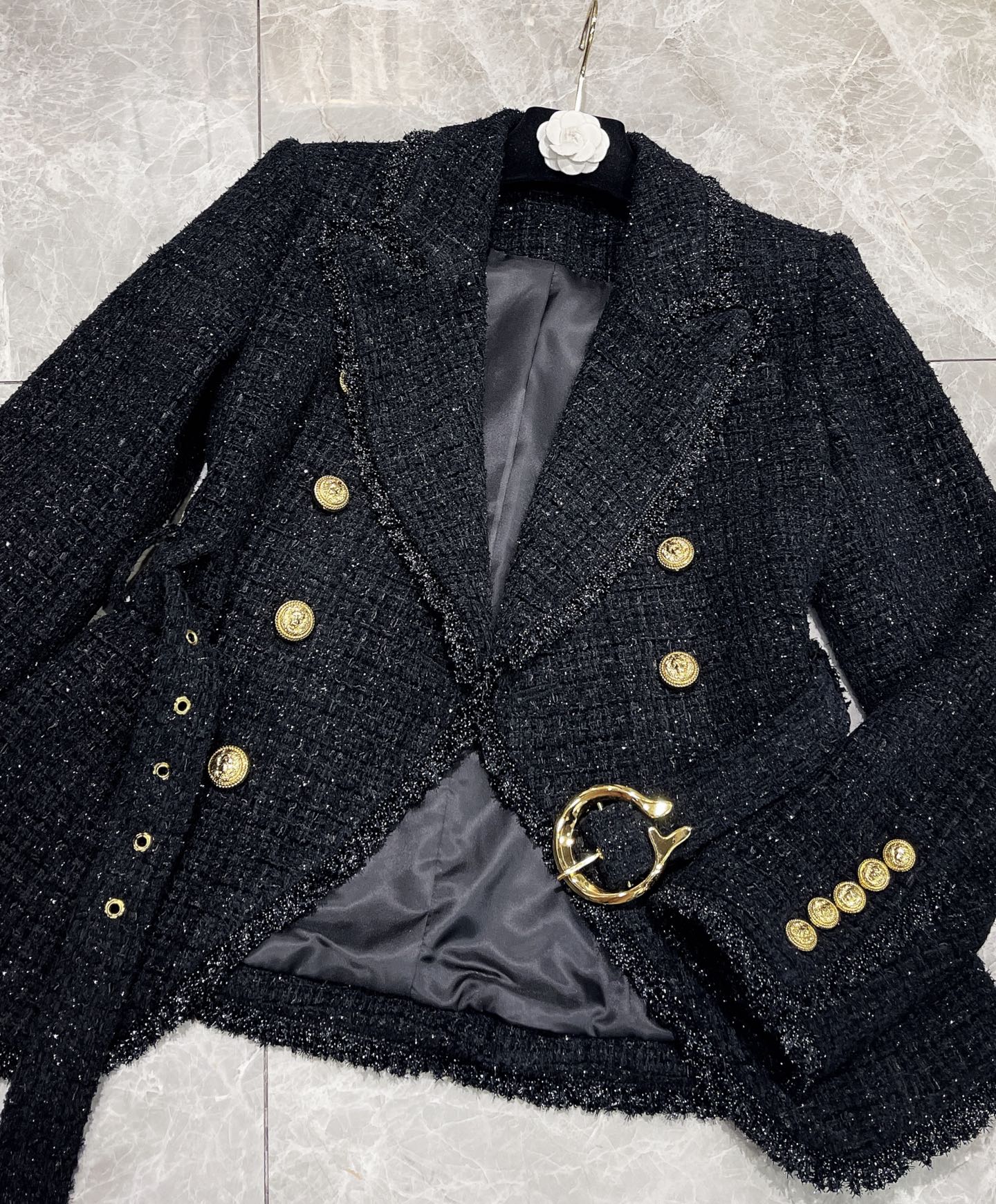 [TOP] Balmain Tweed Jacket - Black