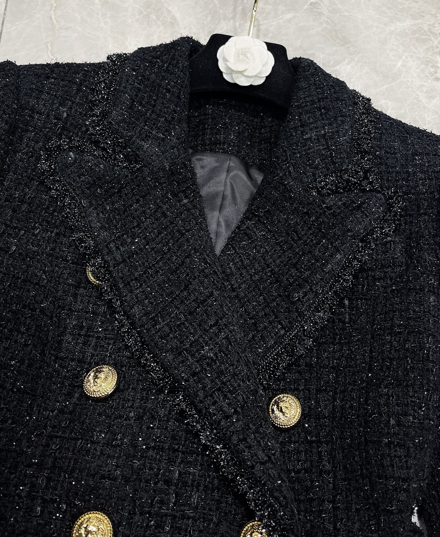[TOP] Balmain Tweed Jacket - Black