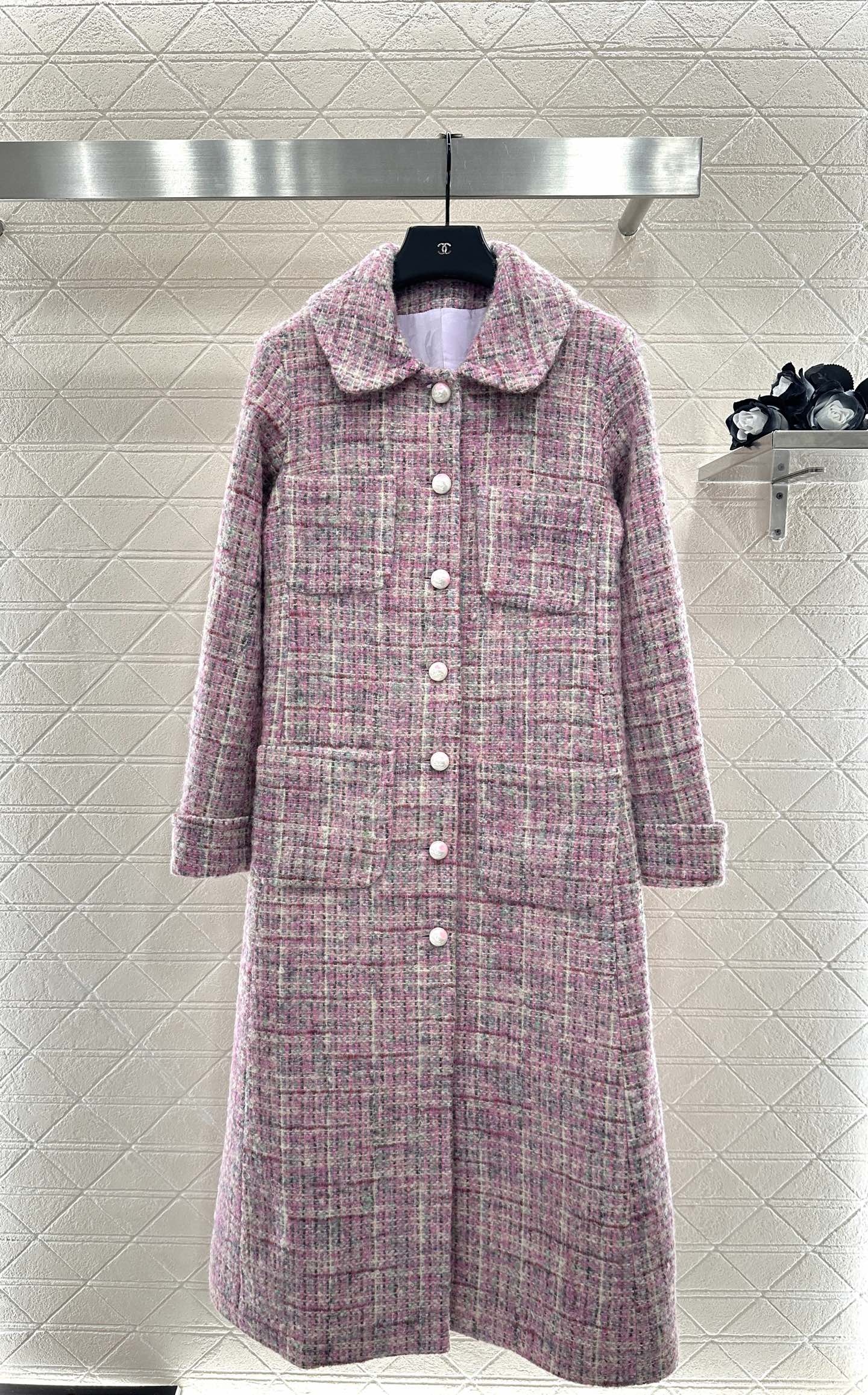 [TOP] CHANEL Tweed Long Jacket - Purple