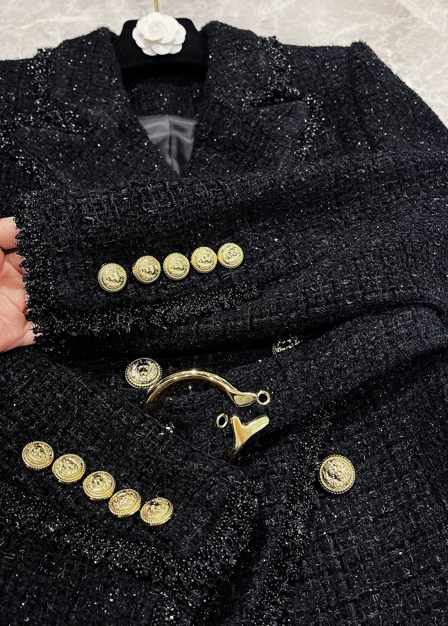 [TOP] Balmain Tweed Jacket - Black