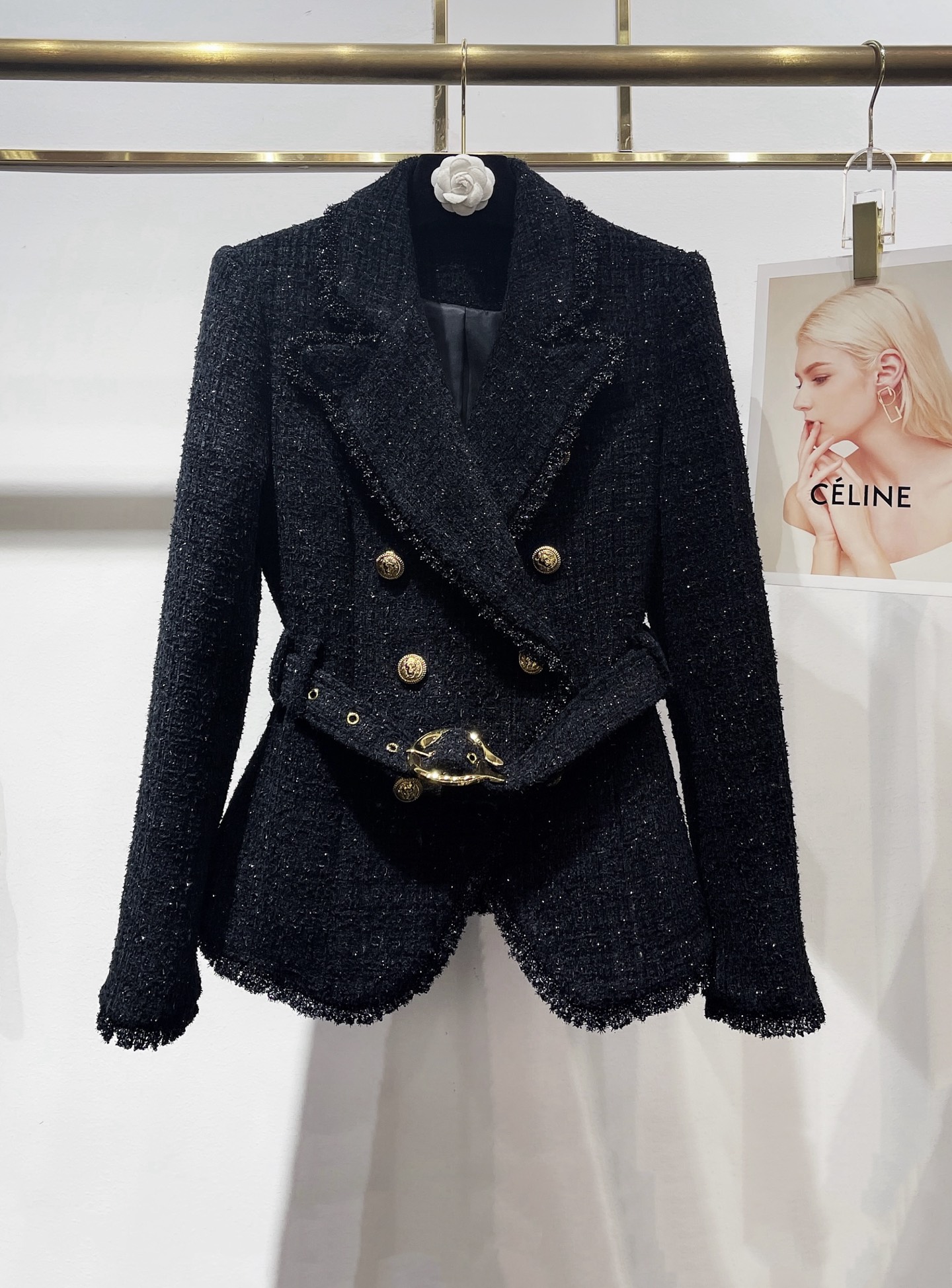 [TOP] Balmain Tweed Jacket - Black