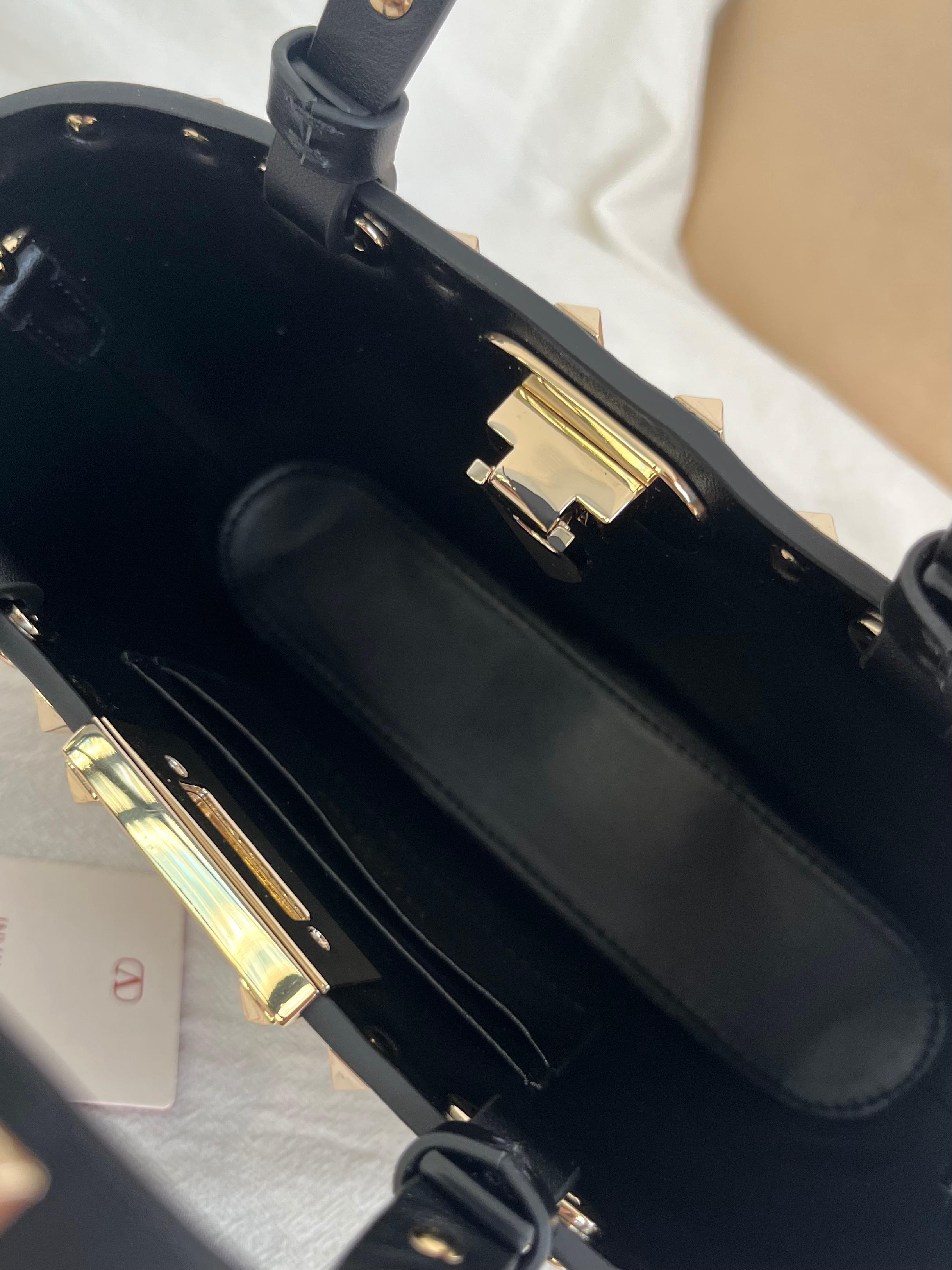 [TOP] VALENTINO Rockstud Leopard Print Tote Bag  32x29x7cm/23x15.5x6cm - Brown