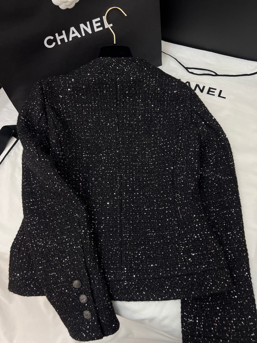 [TOP] CHANEL Tweed Jacket - Black