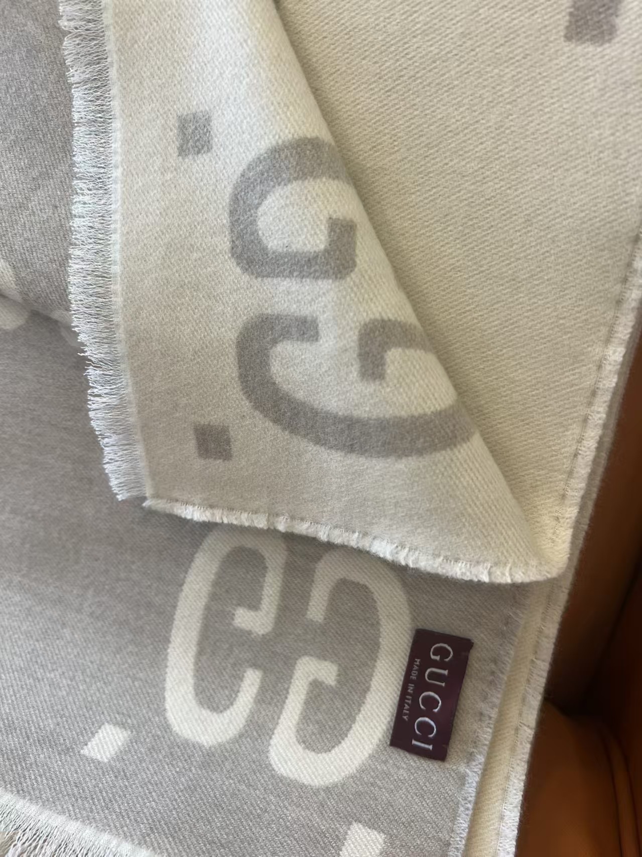 [TOP] GUCCI Cashmere Scarf 190cm*35cm - Khaki