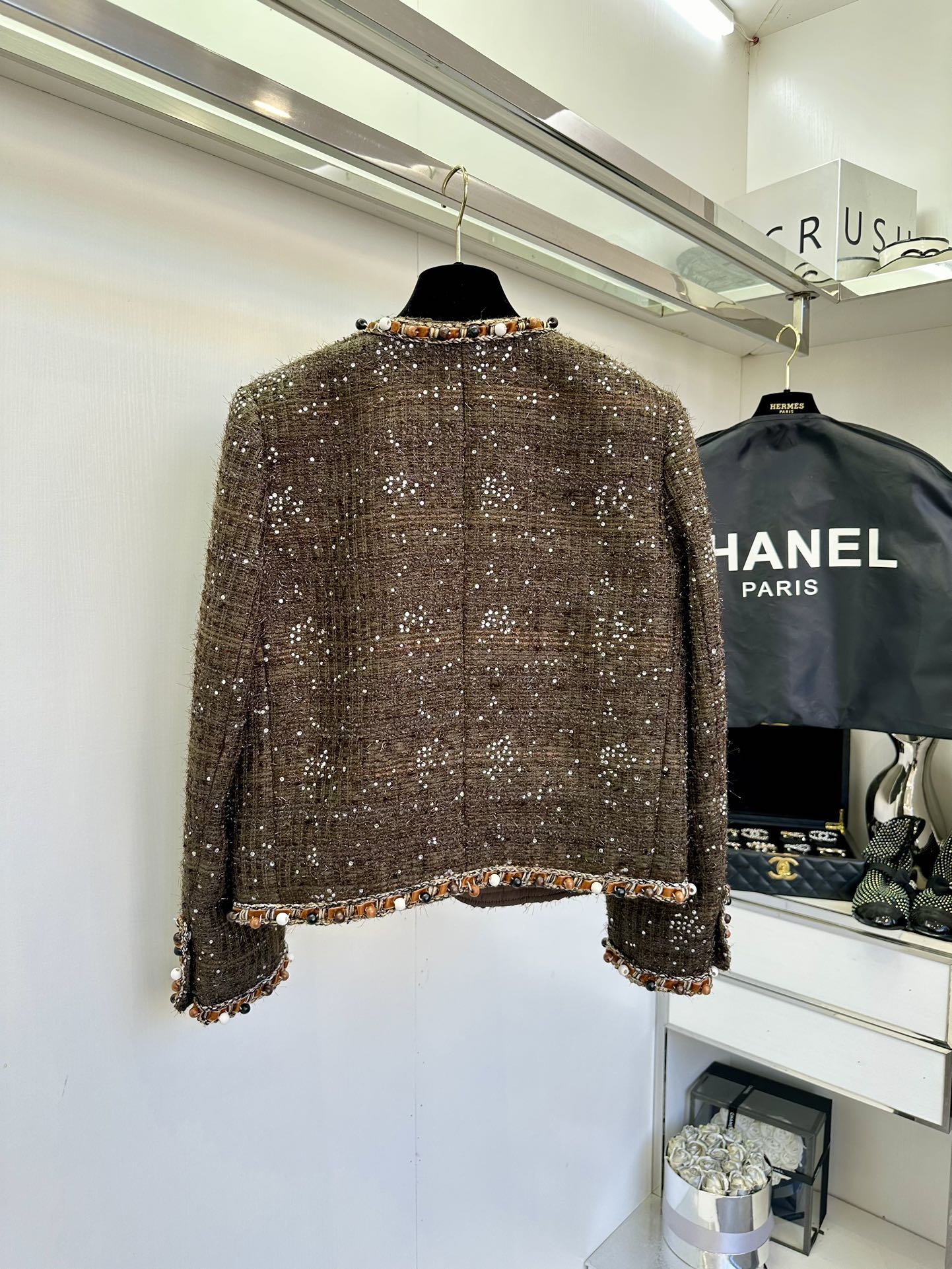 [TOP] CHANEL Tweed Jacket - Brown