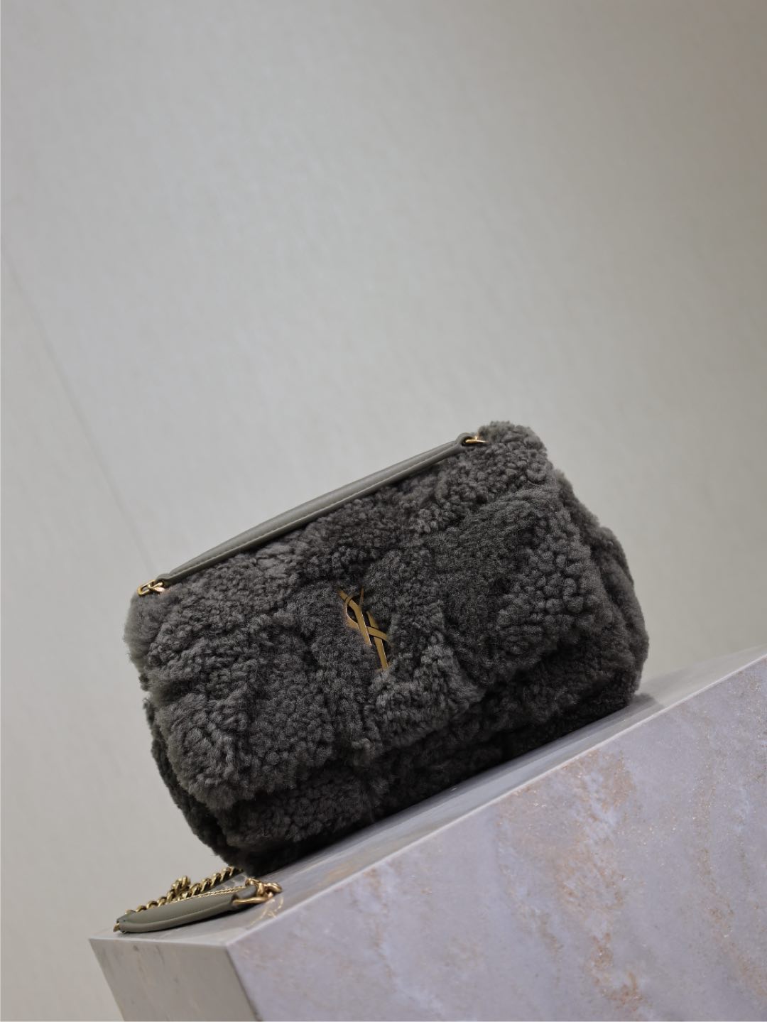 [TOP] Yves Saint Laurent YSL Wool Jamie Bag 25x15x7.5cm/20×12.5×6.5cm - Green