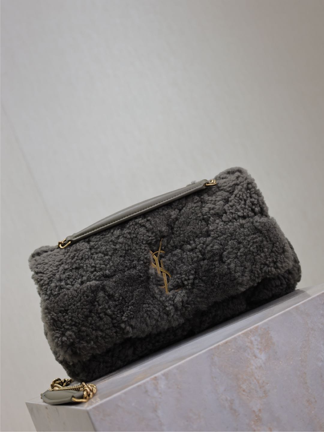 [TOP] Yves Saint Laurent YSL Wool Jamie Bag 25x15x7.5cm/20×12.5×6.5cm - Green