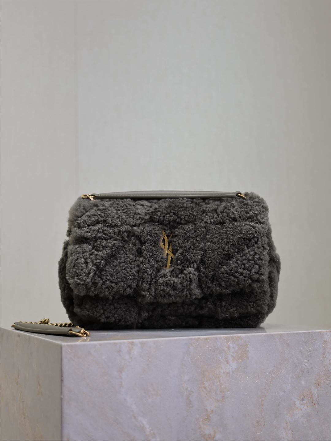 [TOP] Yves Saint Laurent YSL Wool Jamie Bag 25x15x7.5cm/20×12.5×6.5cm - Green