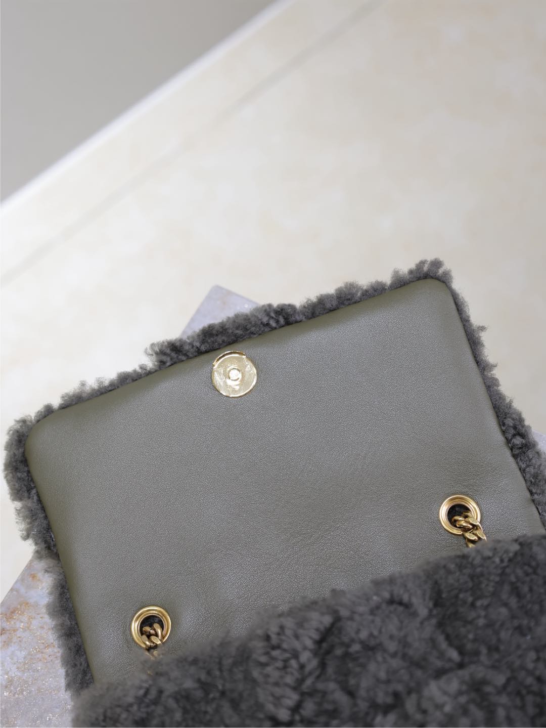 [TOP] Yves Saint Laurent YSL Wool Jamie Bag 25x15x7.5cm/20×12.5×6.5cm - Green