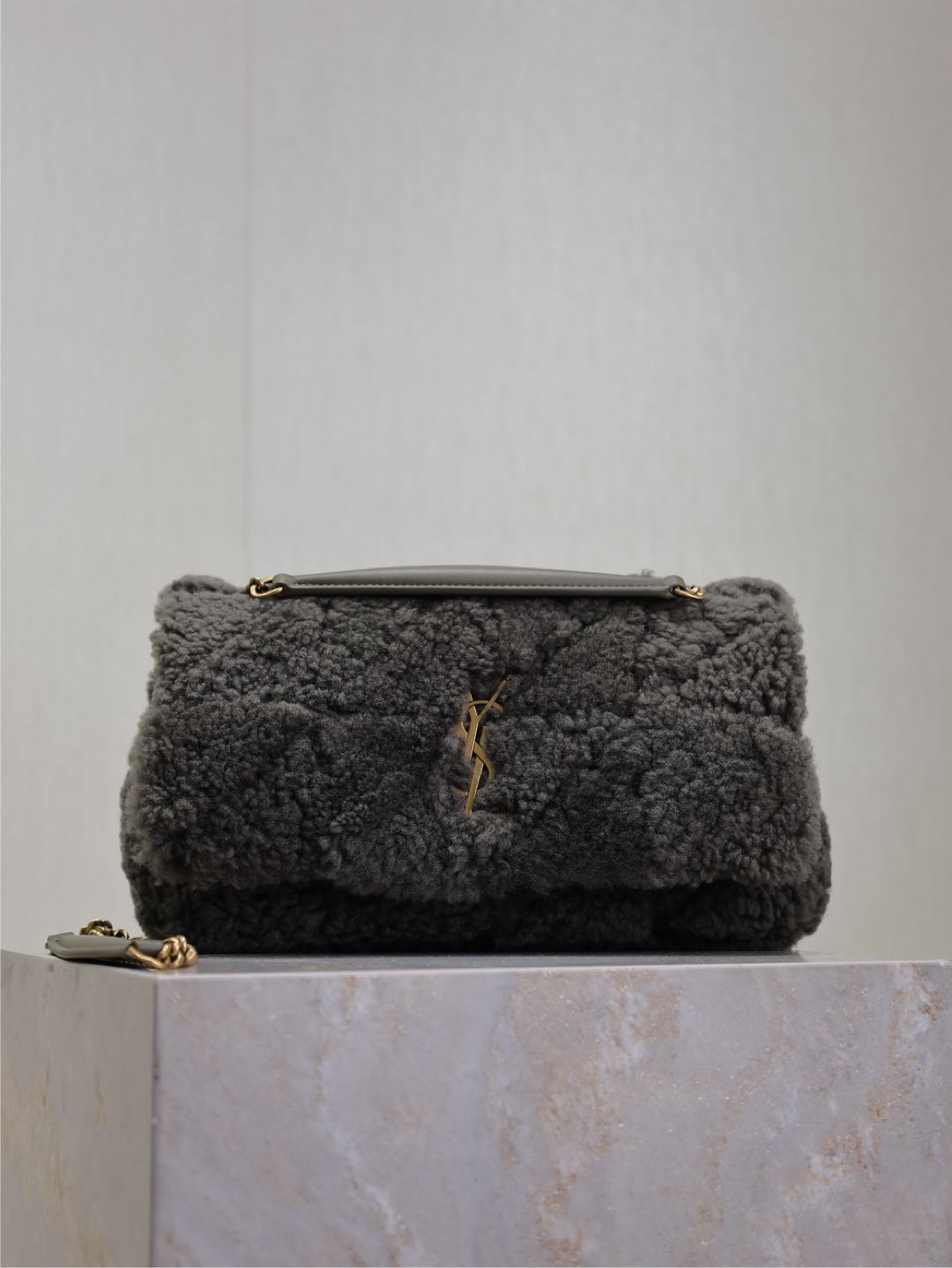 [TOP] Yves Saint Laurent YSL Wool Jamie Bag 25x15x7.5cm/20×12.5×6.5cm - Green