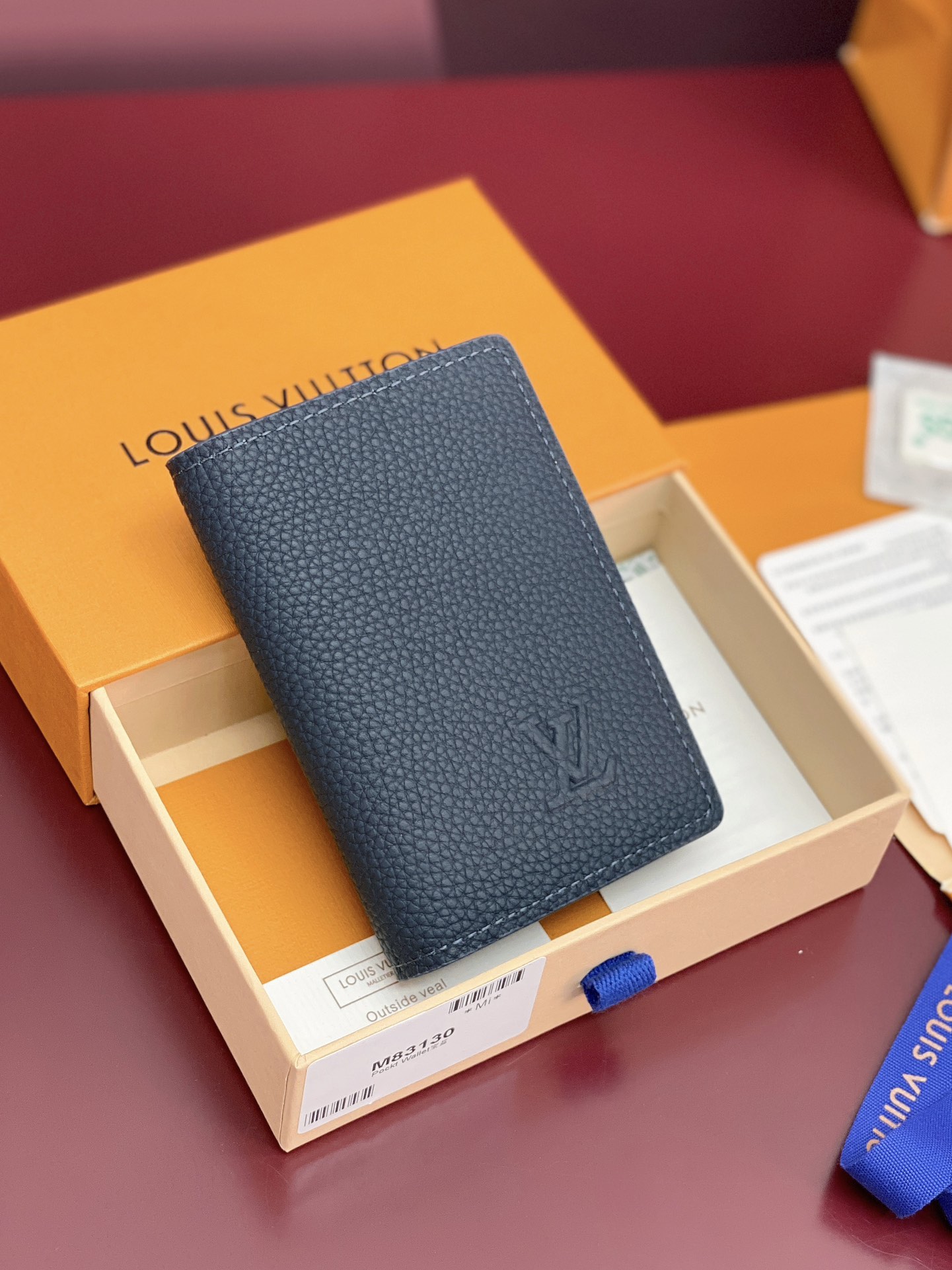 [TOP] Louis Vuitton LV Taurillon Card Holder Cowhide 11x8cm - 2 Color