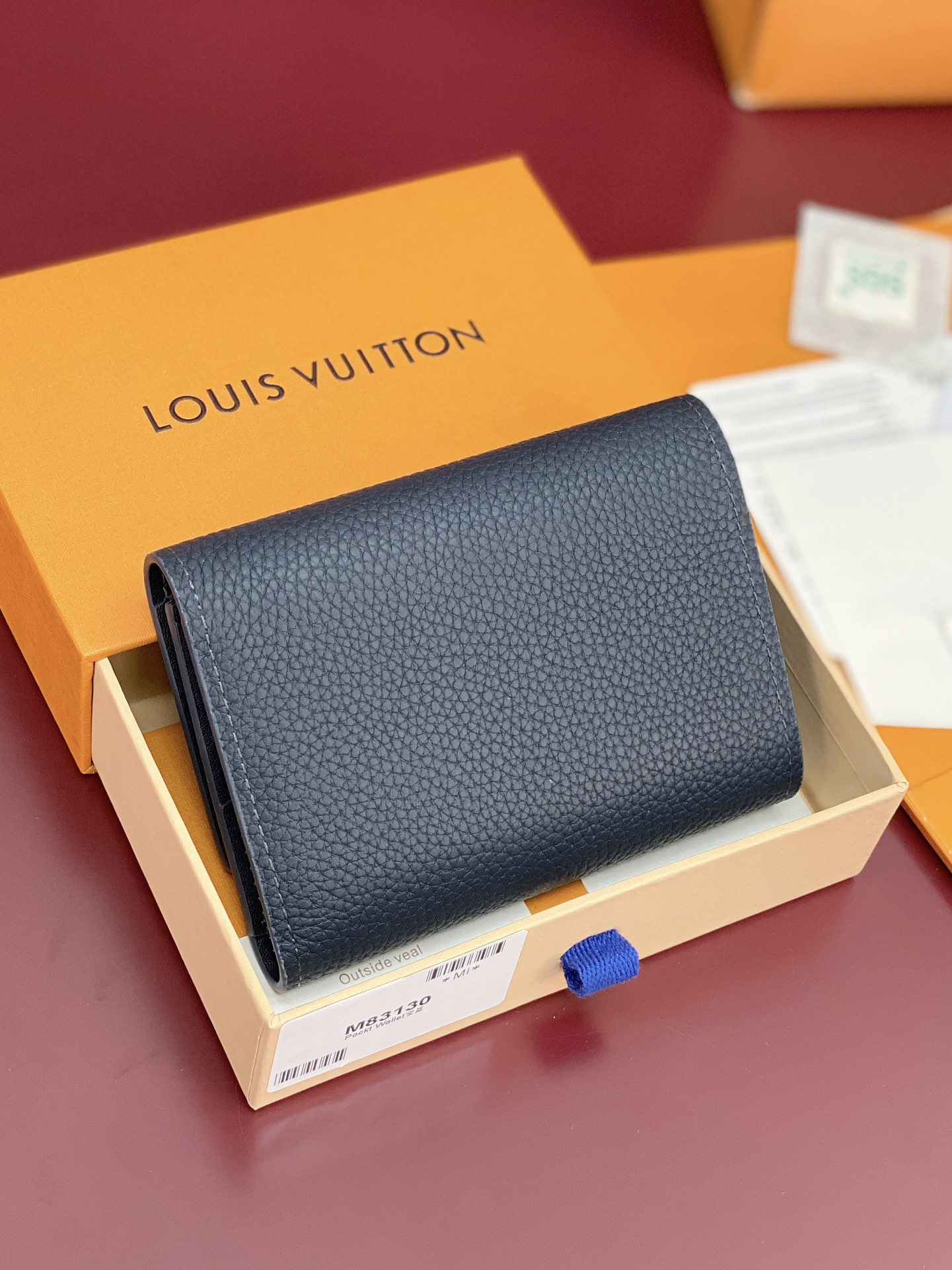 [TOP] Louis Vuitton LV Victor Wallet Cowhide 11.5x9x2.5cm - Navy Blue